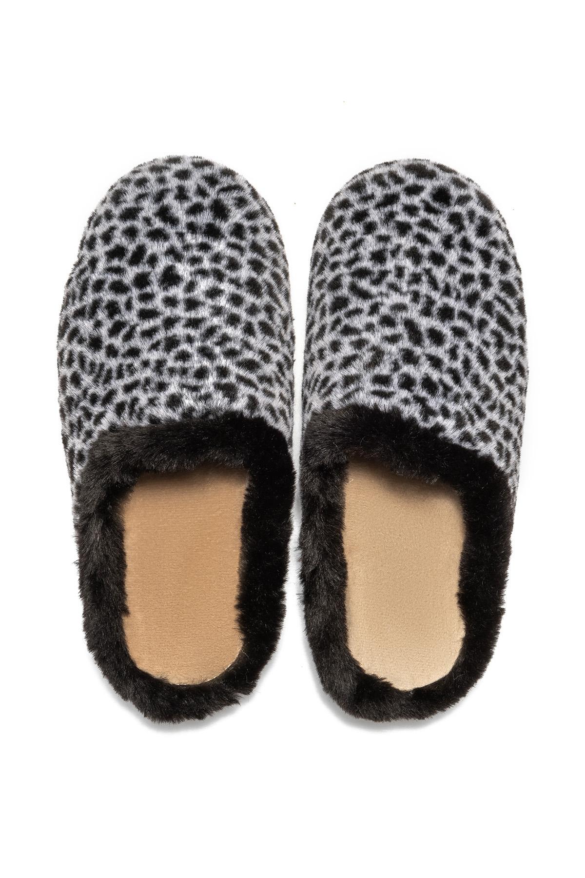 Leopar Kadın Ev Terliği Siyah 36/41