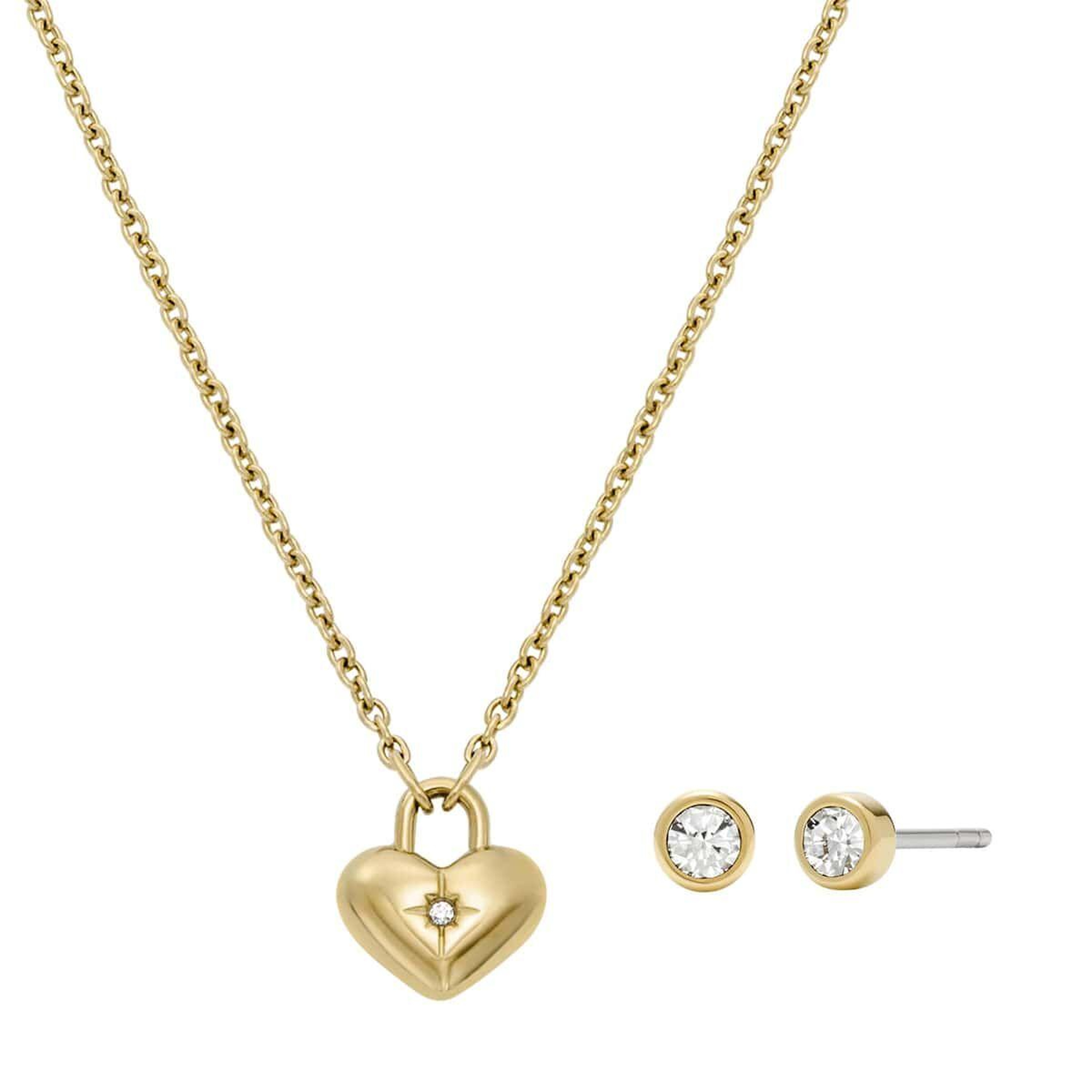 Fossil JF04881SET Kalpli Kadın Kolye ve Küpe Seti