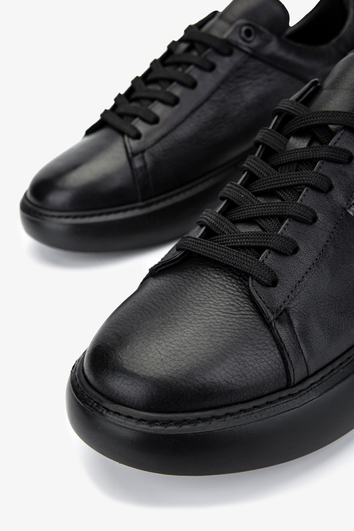 Valmenti Erkek Hakiki Deri Siyah Sneakers & Spor Ayakkabı