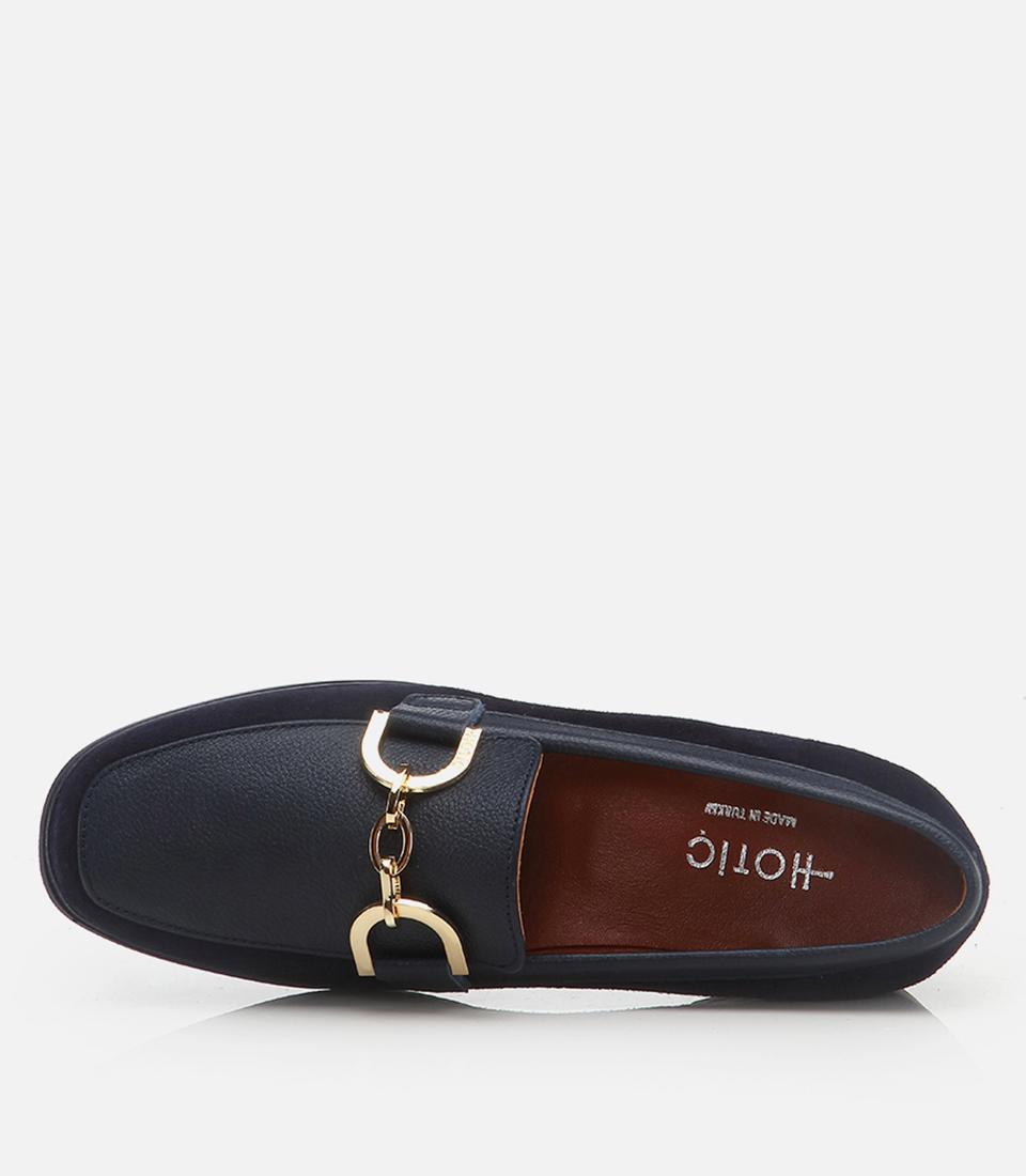 Kadın Deri Lacivert Loafer