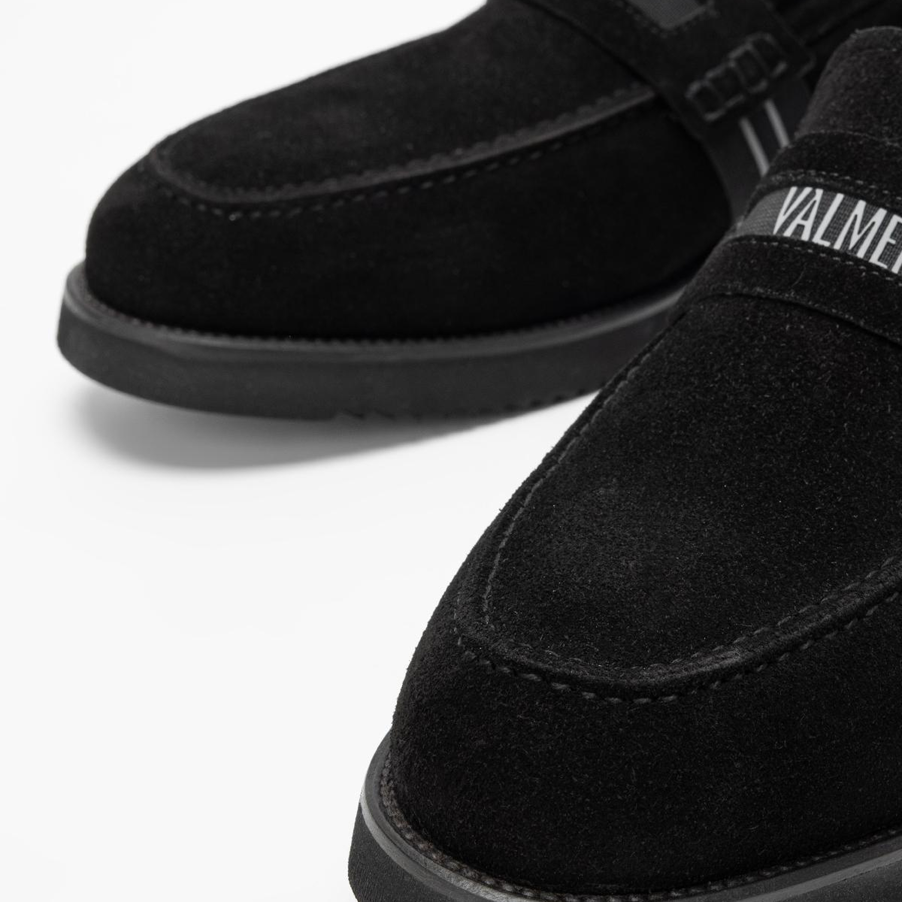 Valmenti Erkek Hakiki Deri Siyah Süet Loafer Ayakkabı