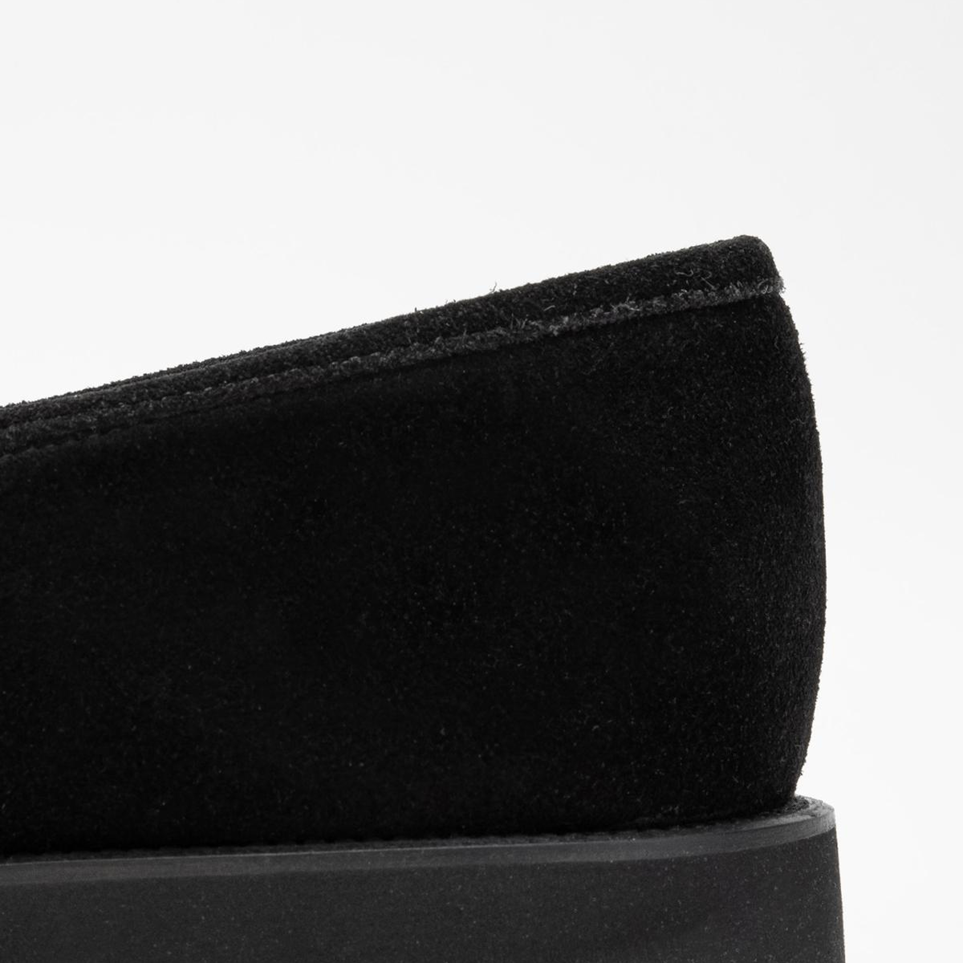 Valmenti Erkek Hakiki Deri Siyah Süet Loafer Ayakkabı