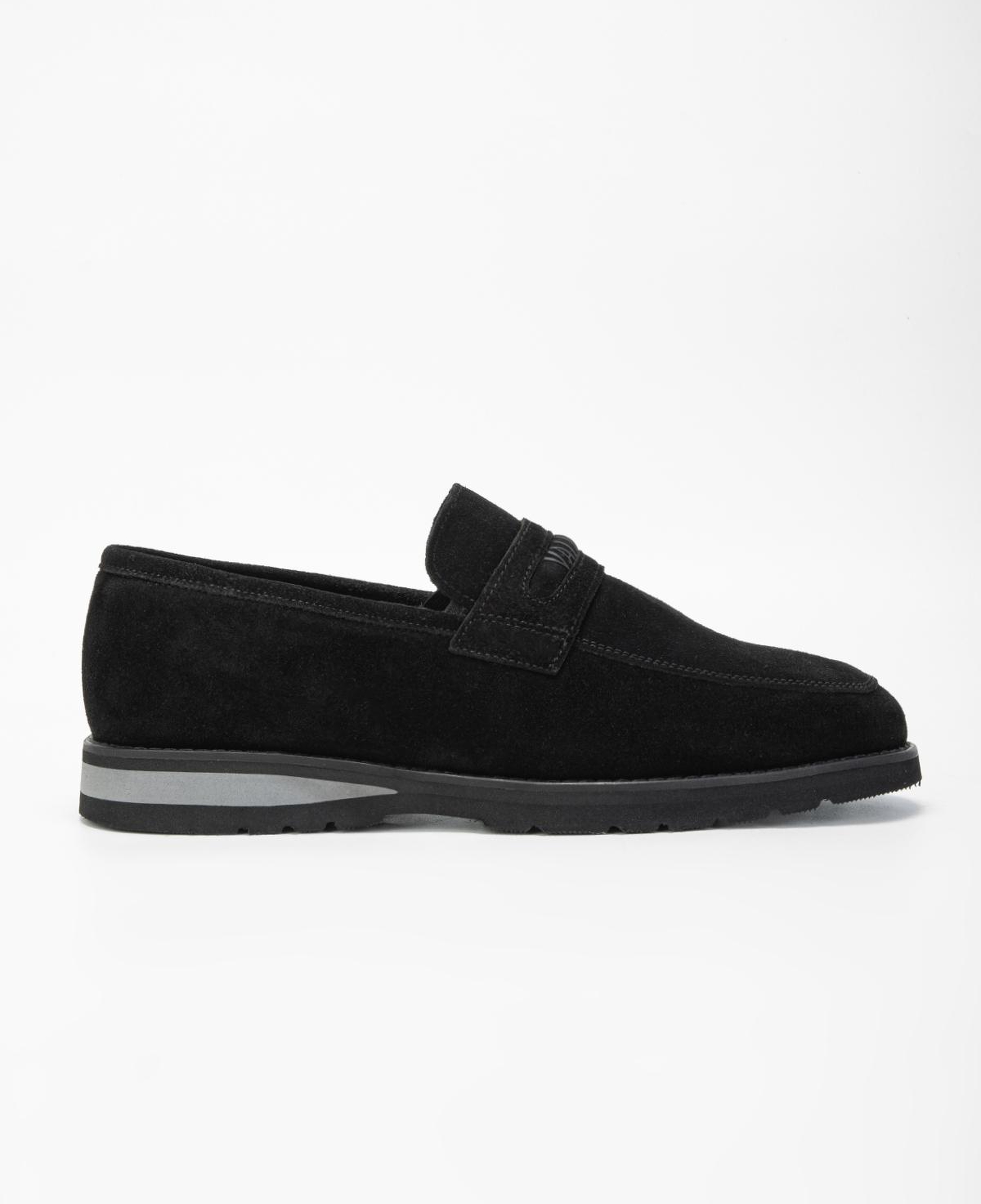 Valmenti Erkek Hakiki Deri Siyah Süet Loafer Ayakkabı