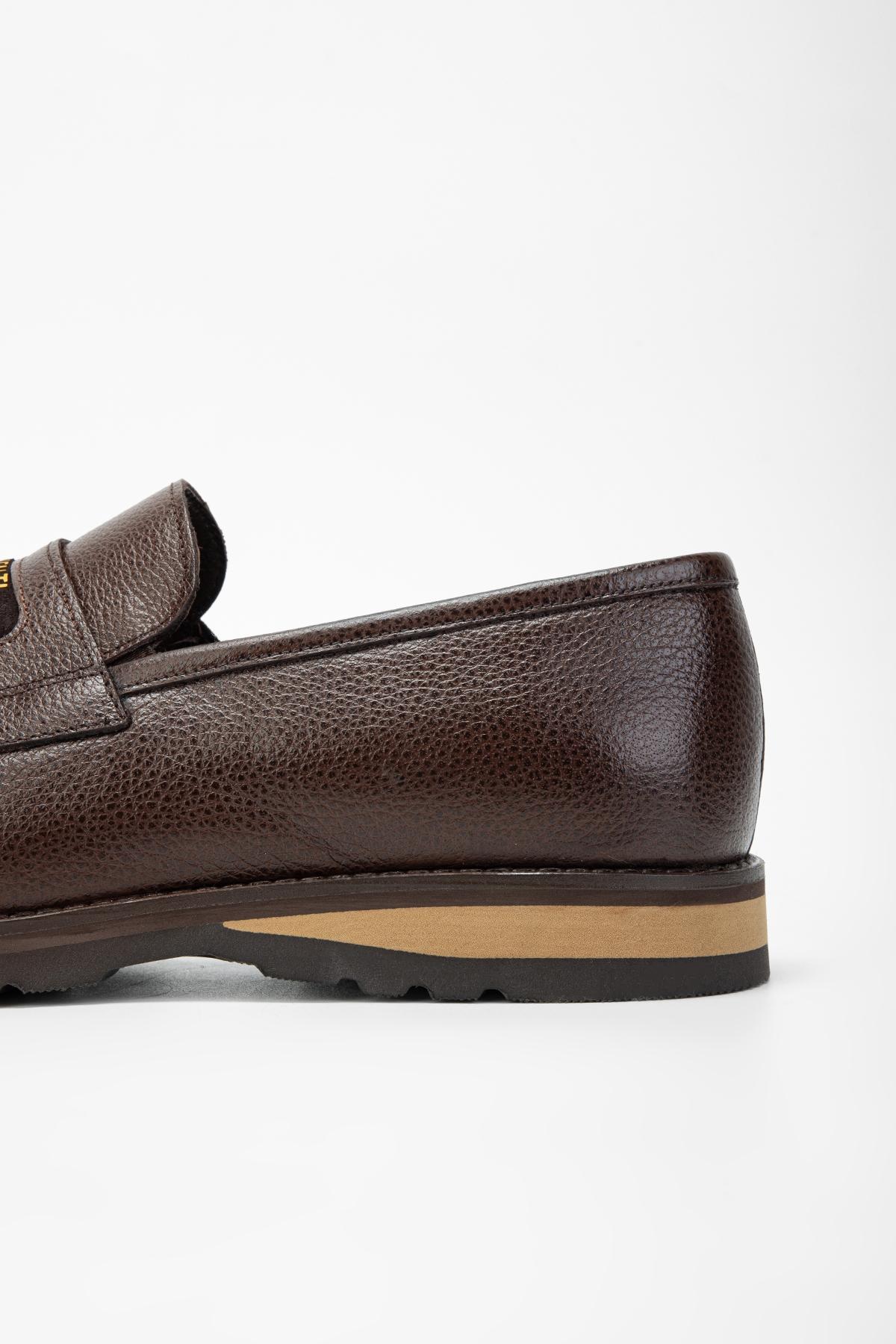 Valmenti Erkek Hakiki Deri Kahverengi Loafer Ayakkabı