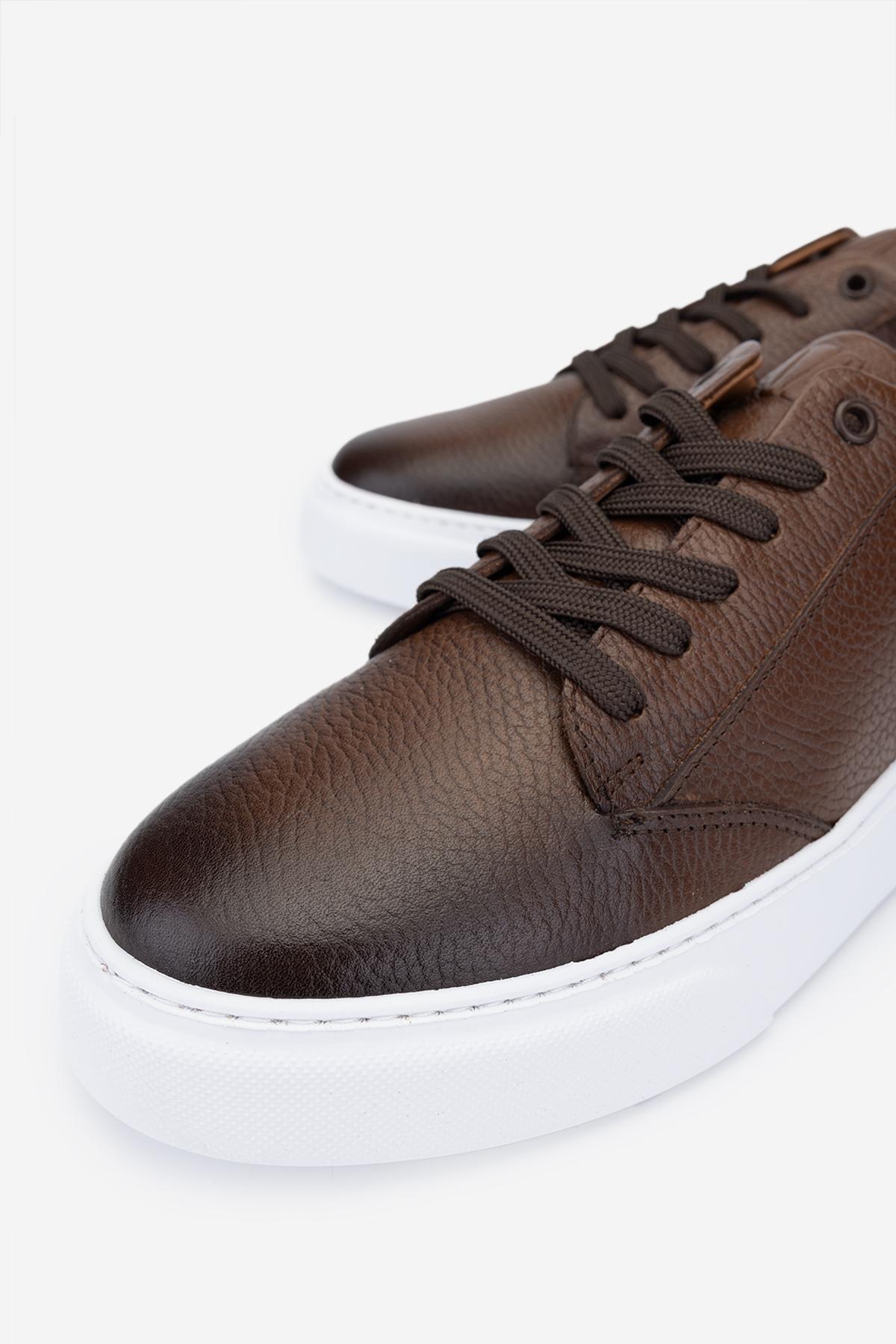 Valmenti Erkek Hakiki Deri Kahverengi Sneakers & Spor Ayakkabı