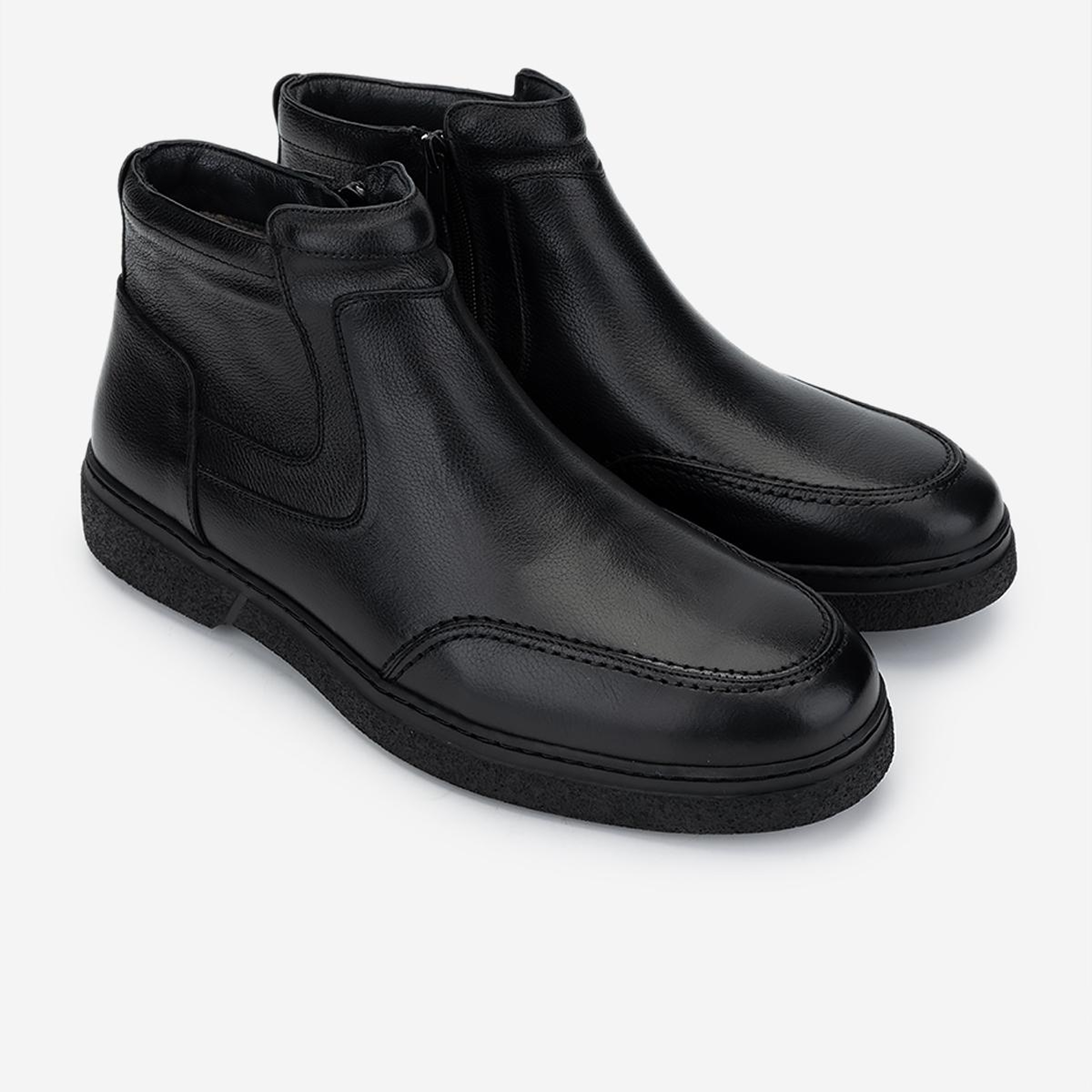 Valmenti Erkek Hakiki Deri Siyah Casual Bot