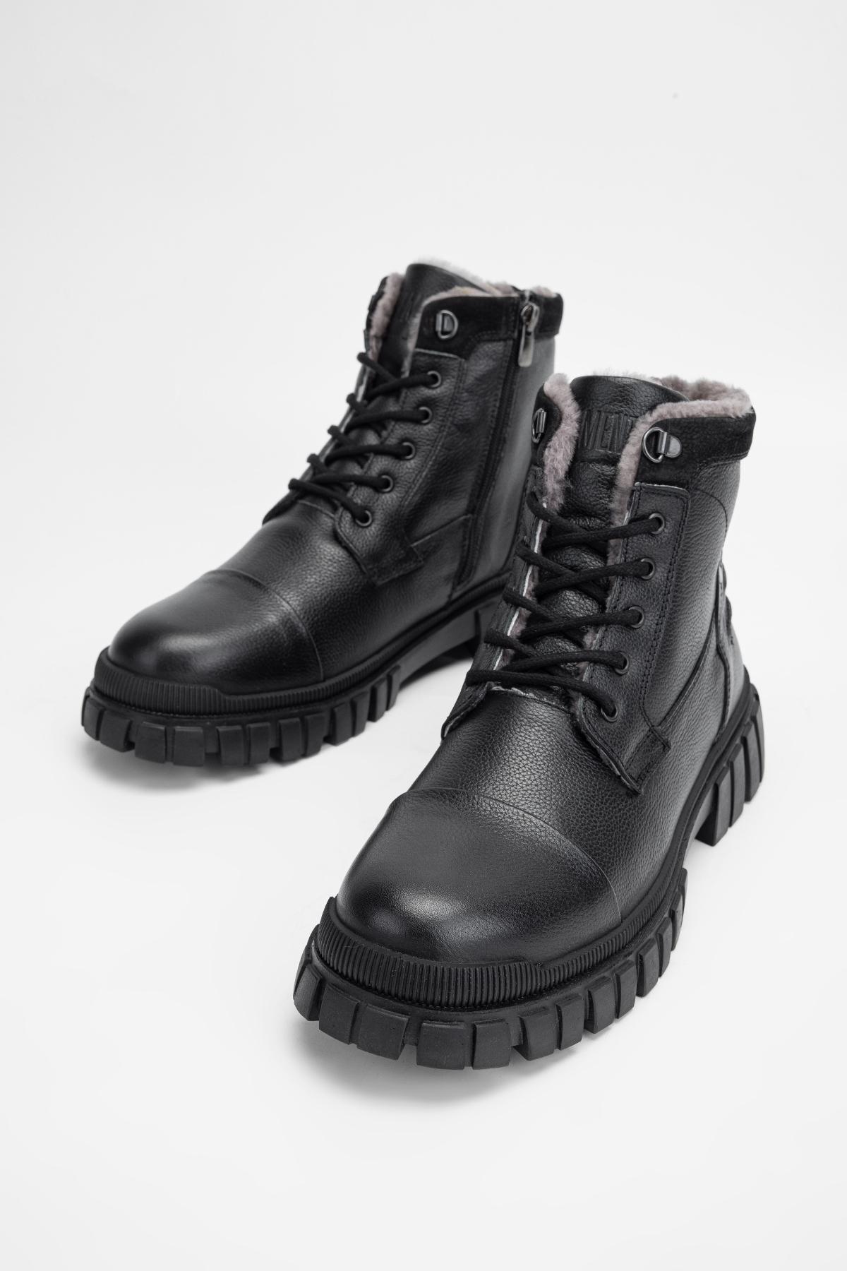 Valmenti Erkek Hakiki Deri Siyah POSTAL Bot