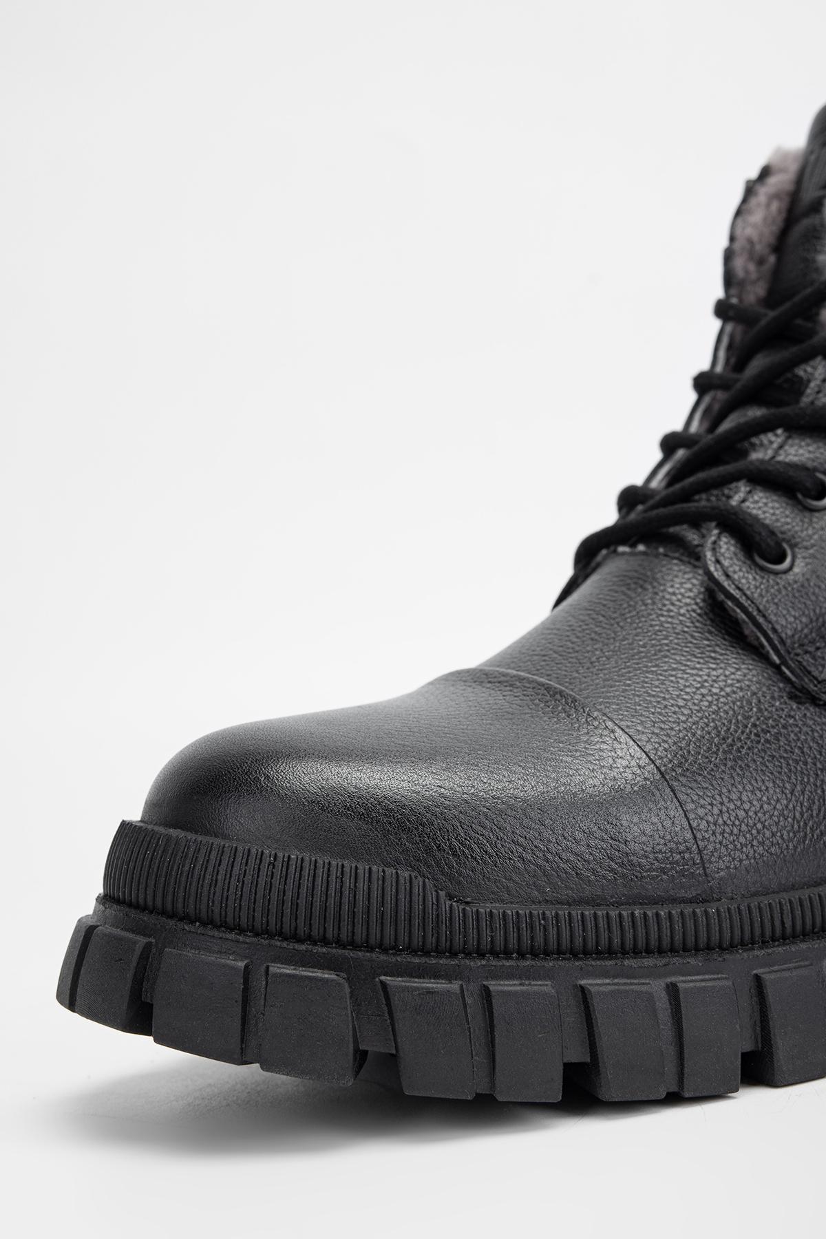 Valmenti Erkek Hakiki Deri Siyah POSTAL Bot