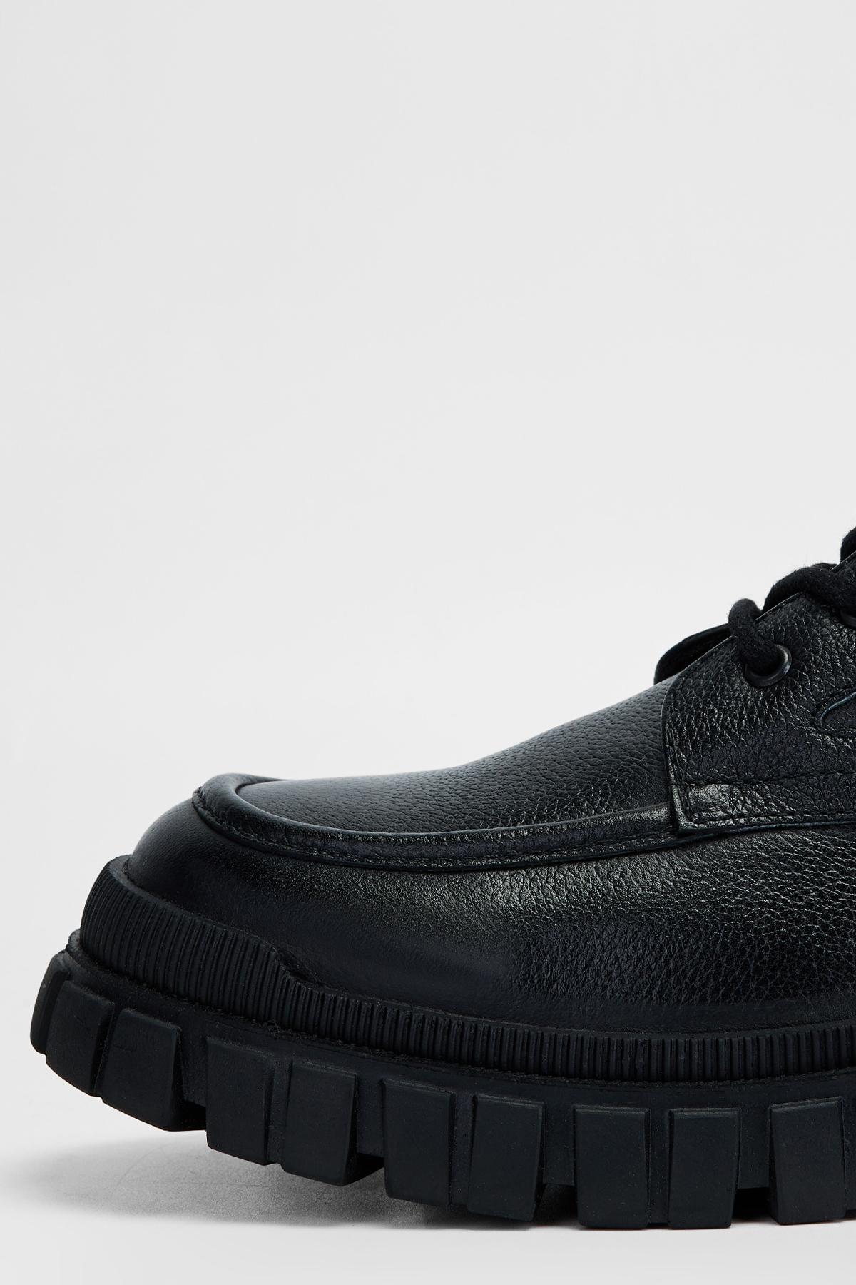 Valmenti Erkek Hakiki Deri Siyah Casual Bot