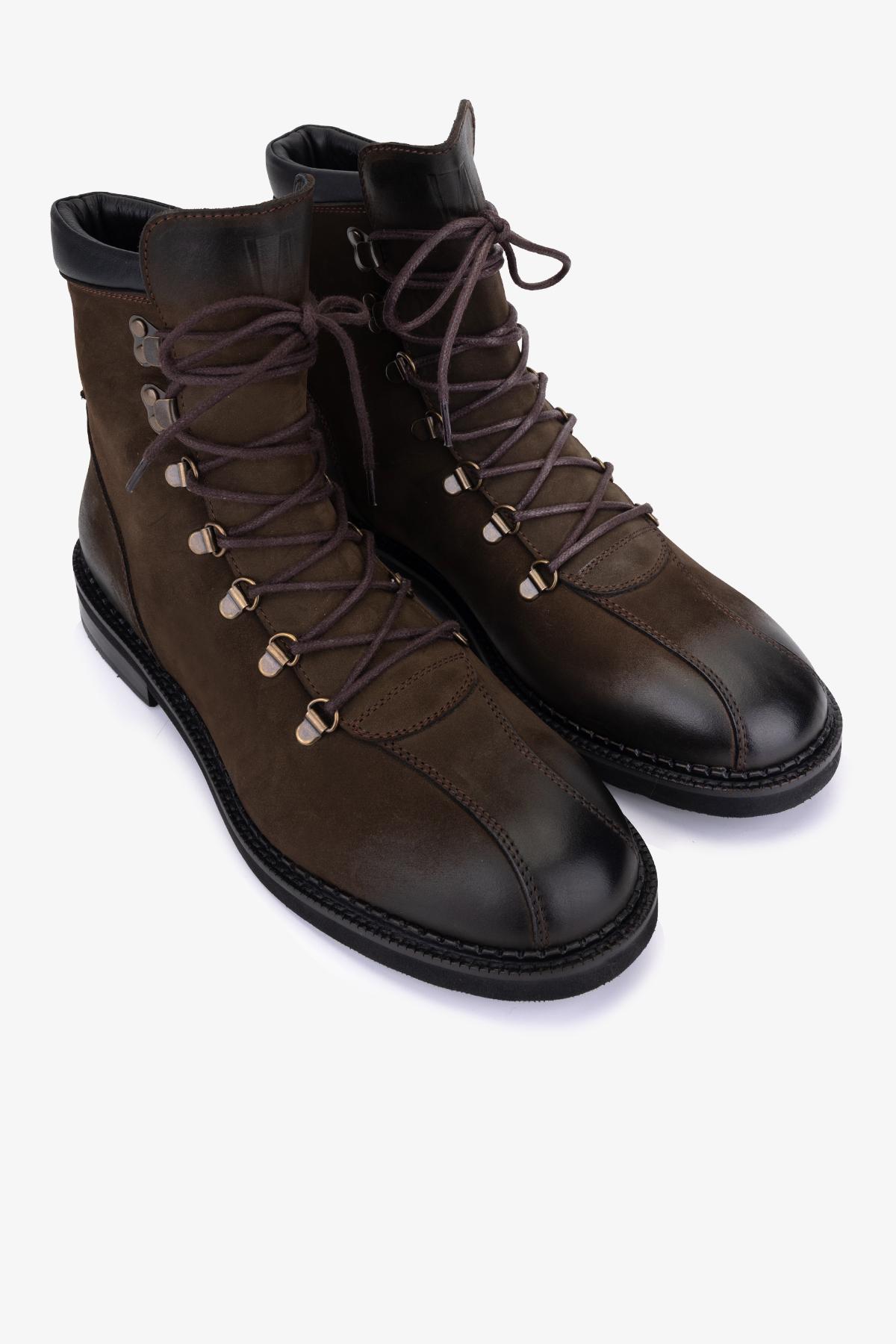 Valmenti Erkek Hakiki Deri Kahverengi Düz Bot