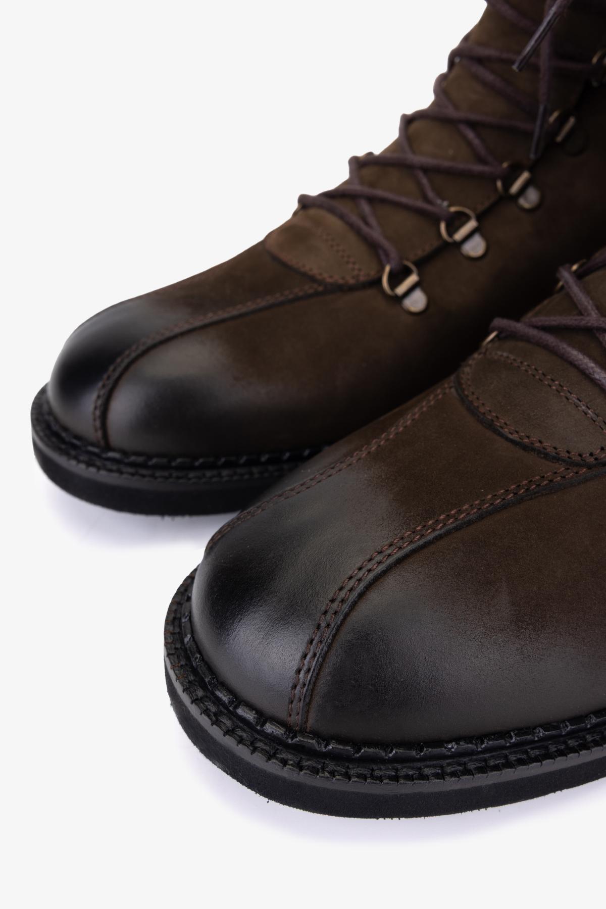 Valmenti Erkek Hakiki Deri Kahverengi Düz Bot