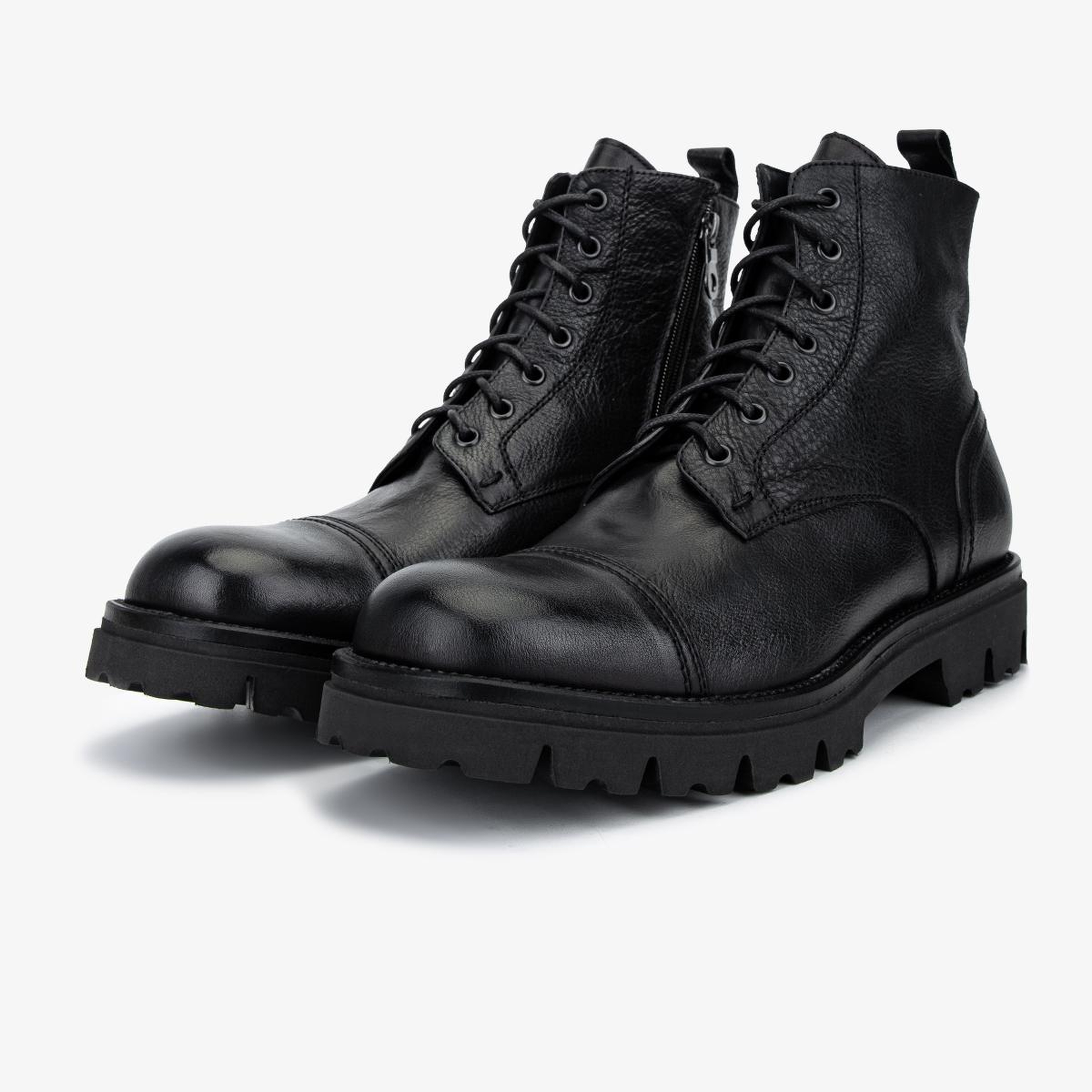 Valmenti Erkek Hakiki Deri Siyah Casual Bot