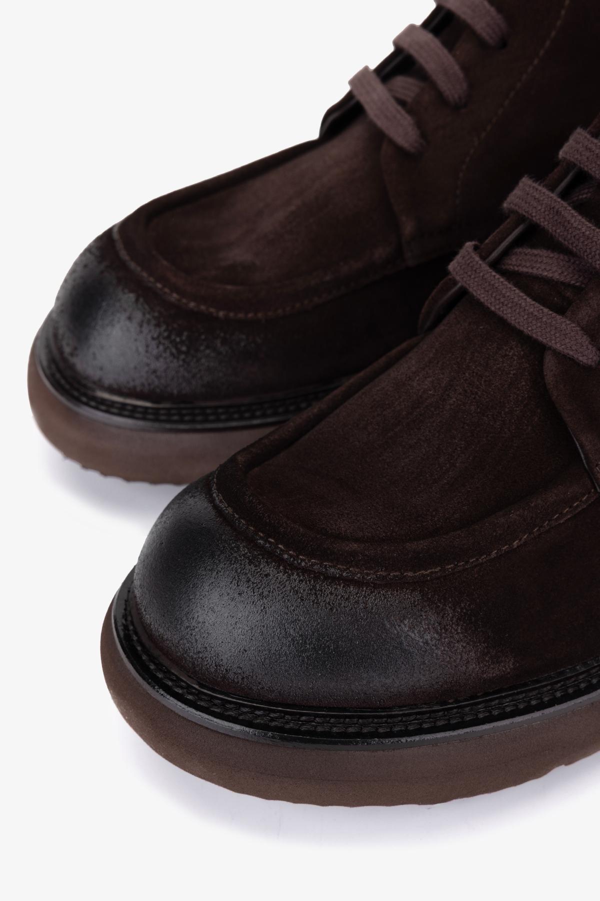 Valmenti Erkek Hakiki Deri Kahverengi Casual Bot