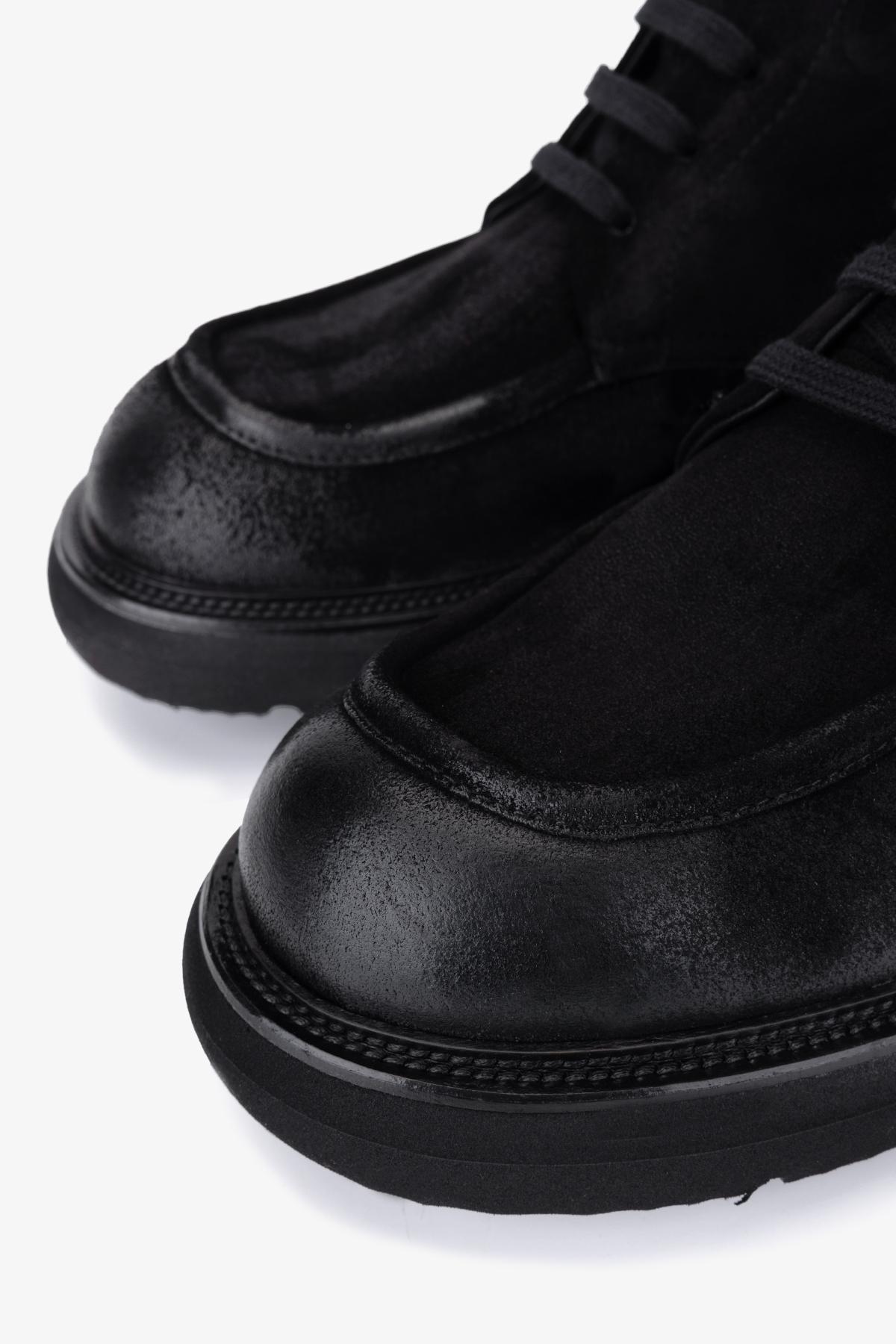 Valmenti Erkek Hakiki Deri Siyah Casual Bot