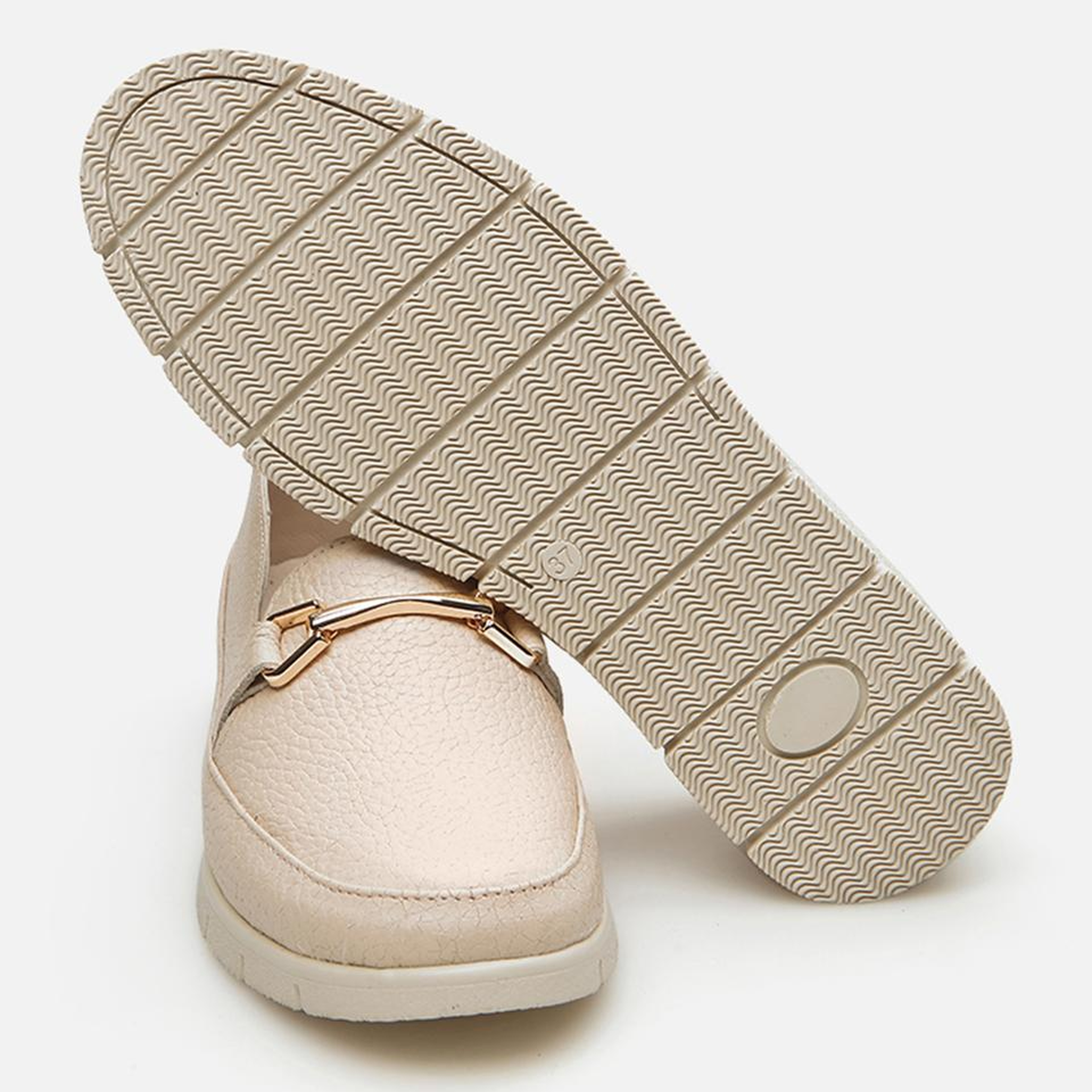 Kadın Deri Bej Loafer