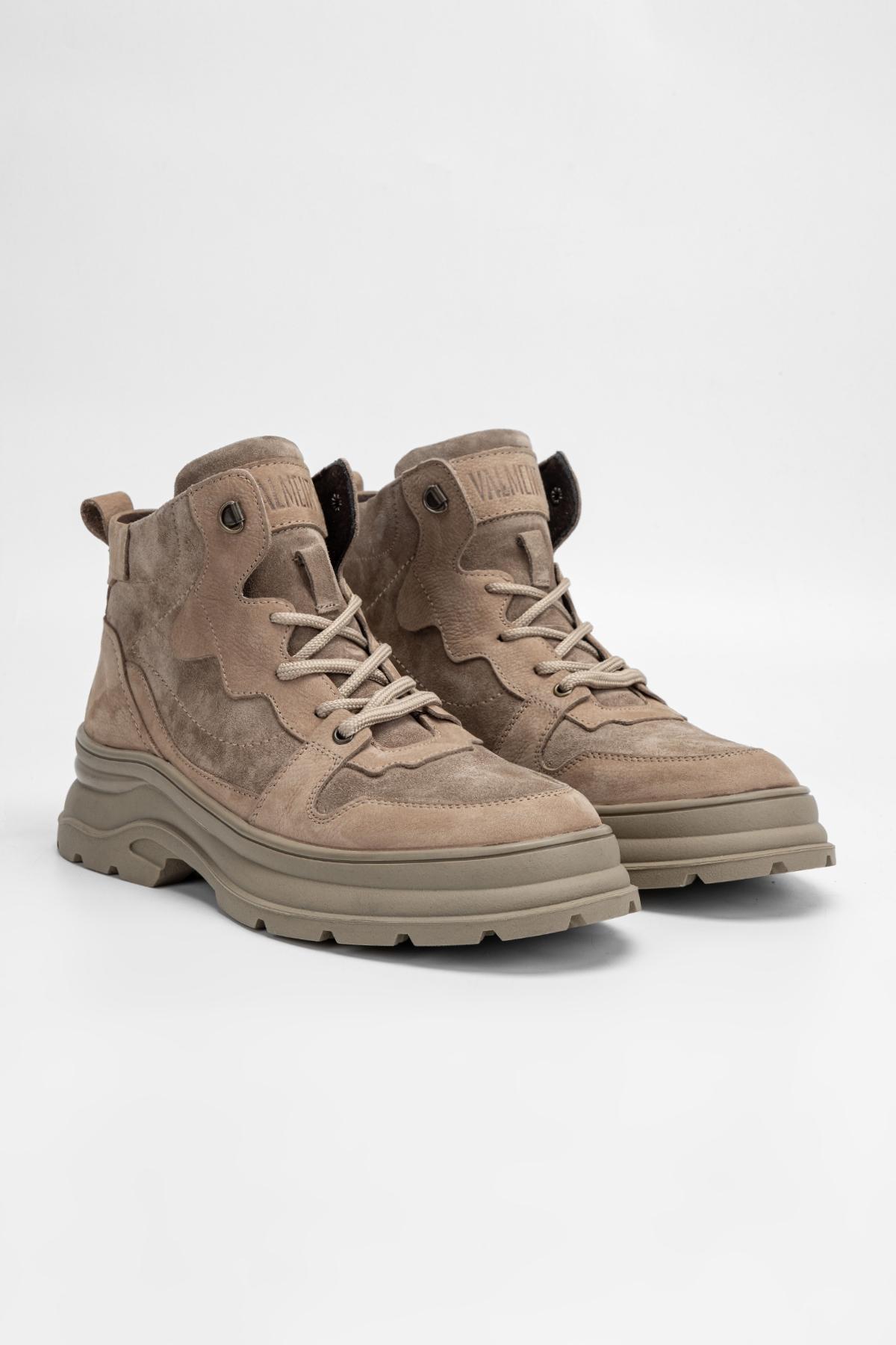 Valmenti Erkek Hakiki Deri Vizon Nubuk Casual Bot