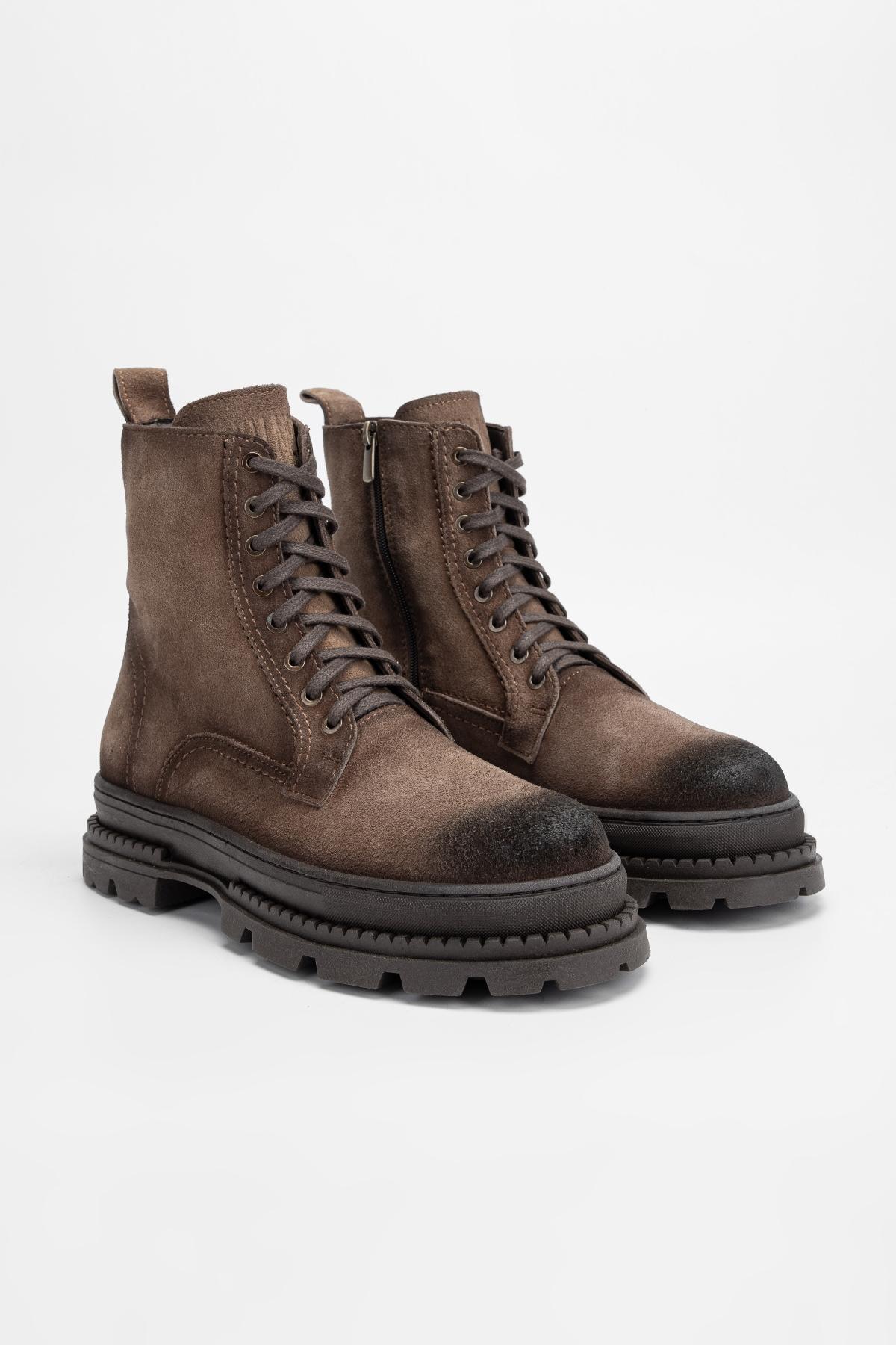 Valmenti Erkek Hakiki Deri Kahverengi Casual Bot