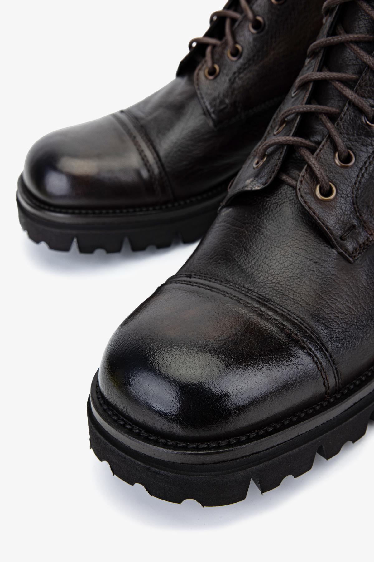 Valmenti Erkek Hakiki Deri Kahverengi Casual Bot