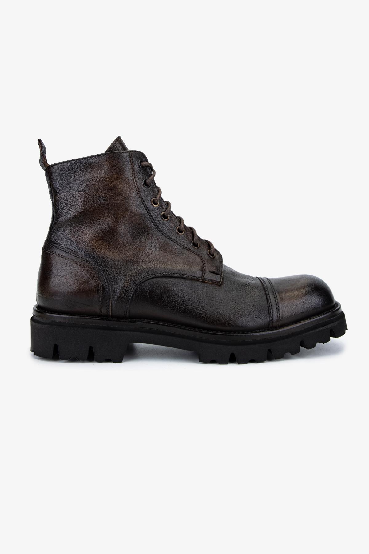 Valmenti Erkek Hakiki Deri Kahverengi Casual Bot