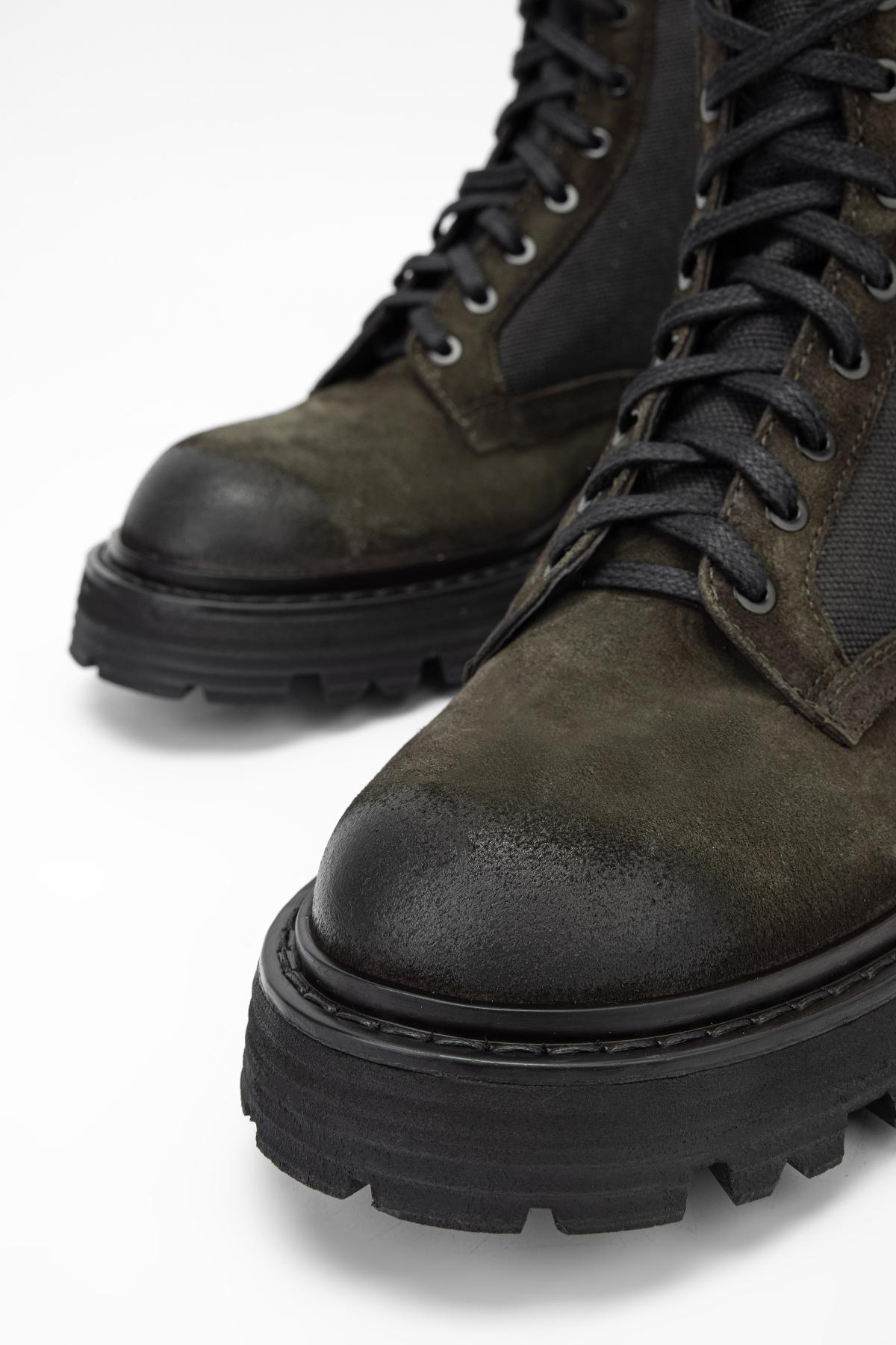 Valmenti Erkek Hakiki Deri Haki Süet Casual Bot