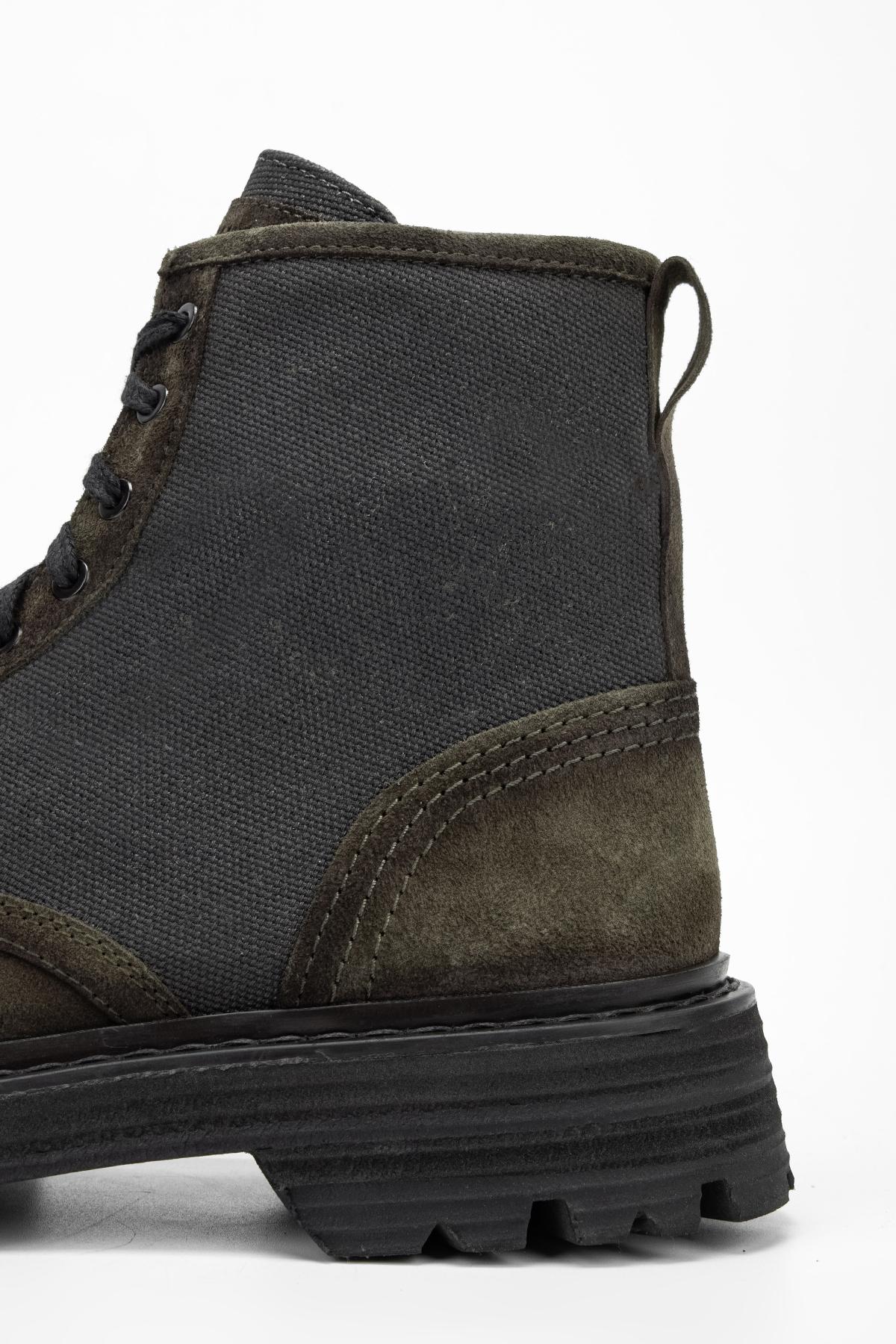 Valmenti Erkek Hakiki Deri Haki Süet Casual Bot