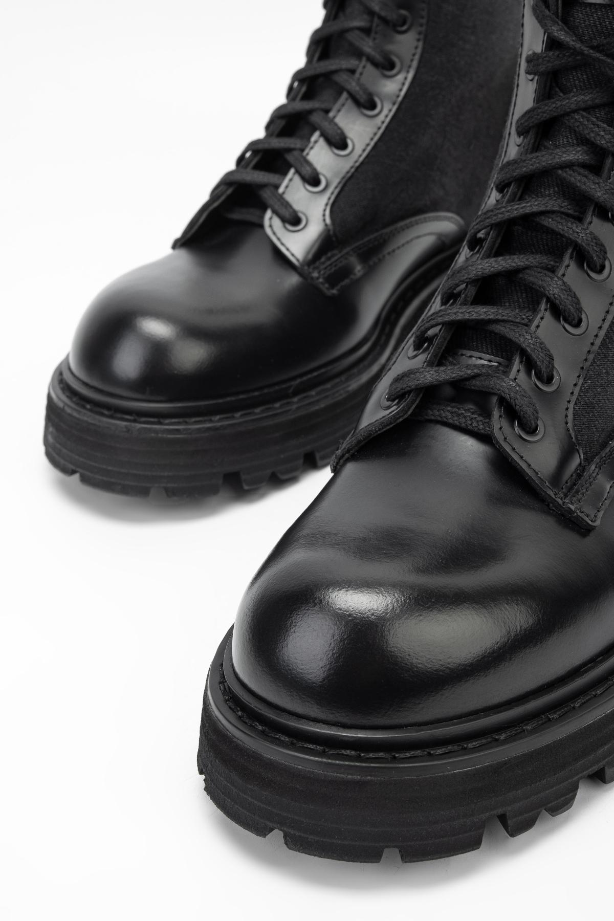 Valmenti Erkek Hakiki Deri Siyah Açma Casual Bot