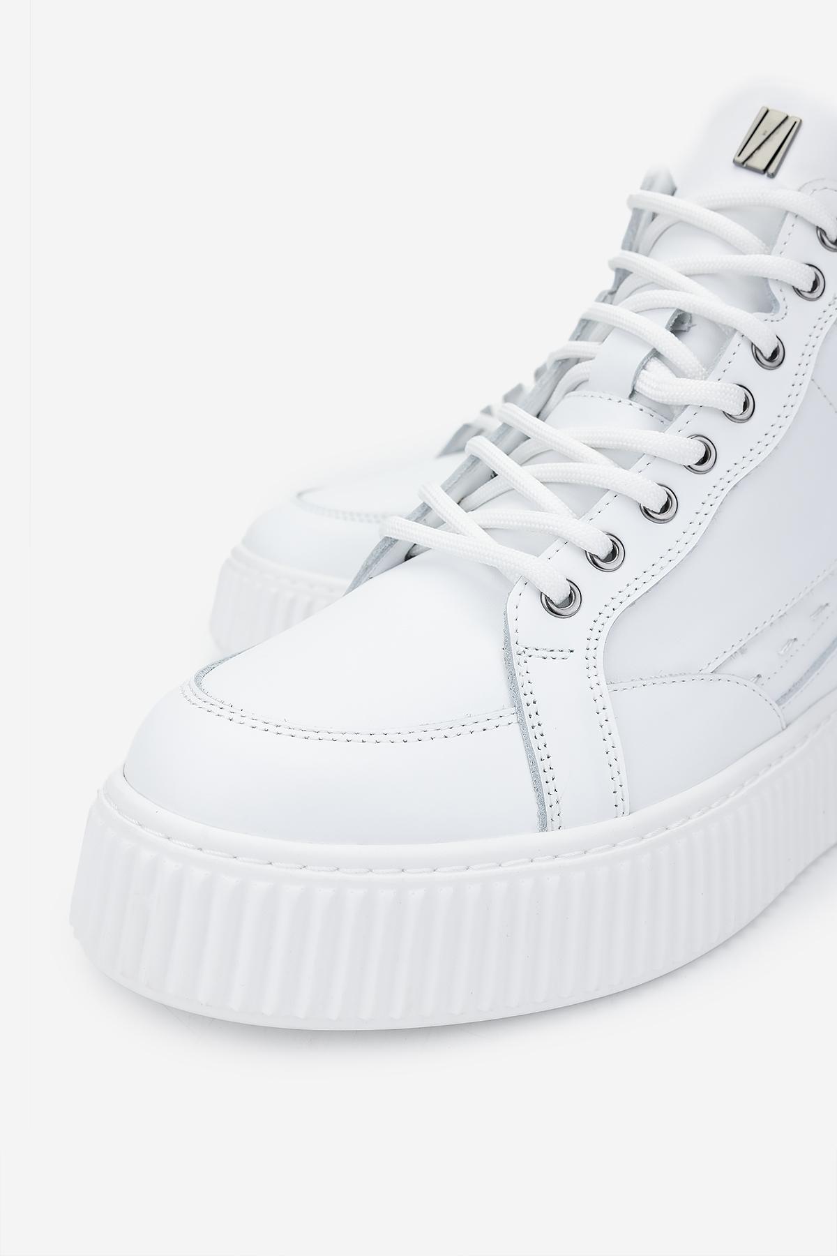 Valmenti Erkek Hakiki Deri Beyaz Casual Bot