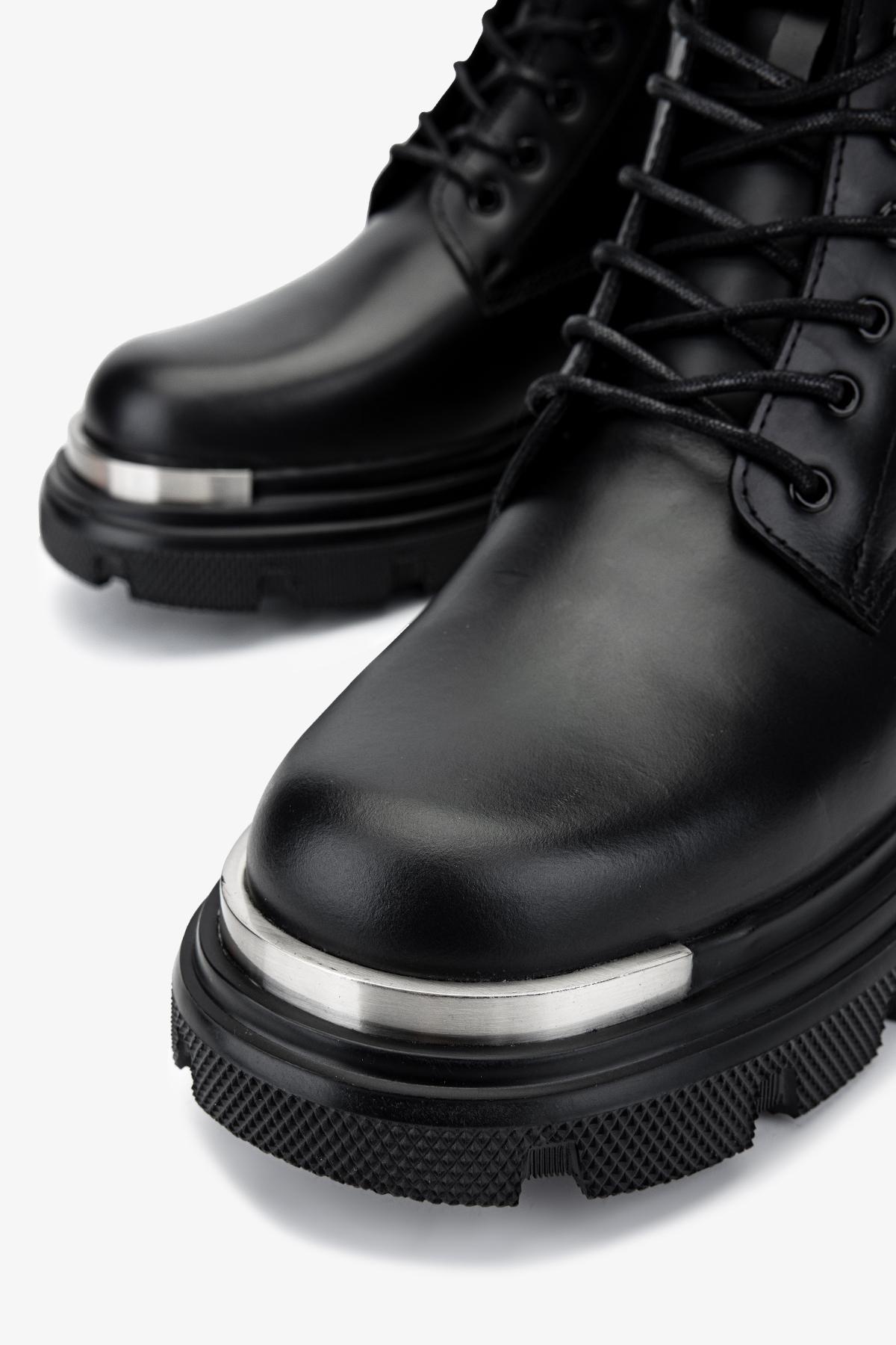 Valmenti Erkek Hakiki Deri Siyah Analin POSTAL Bot