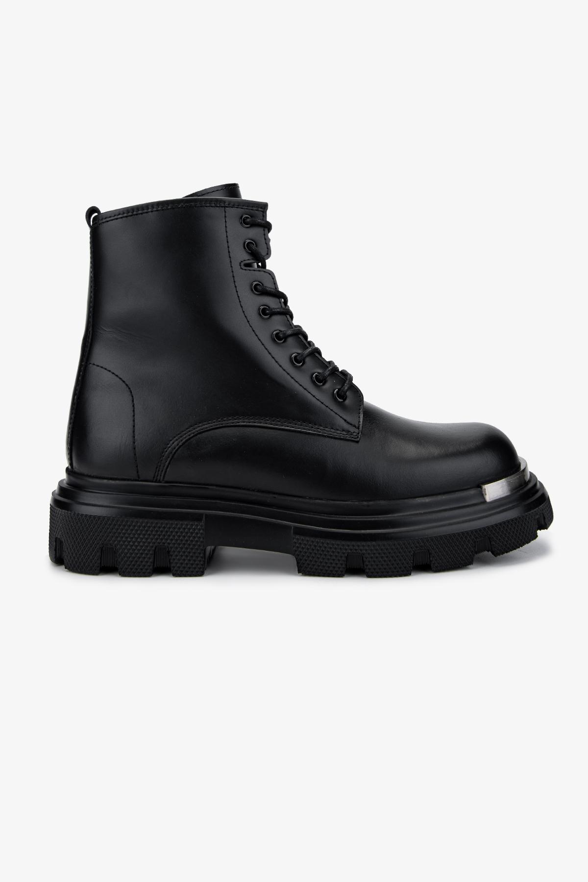 Valmenti Erkek Hakiki Deri Siyah Analin POSTAL Bot