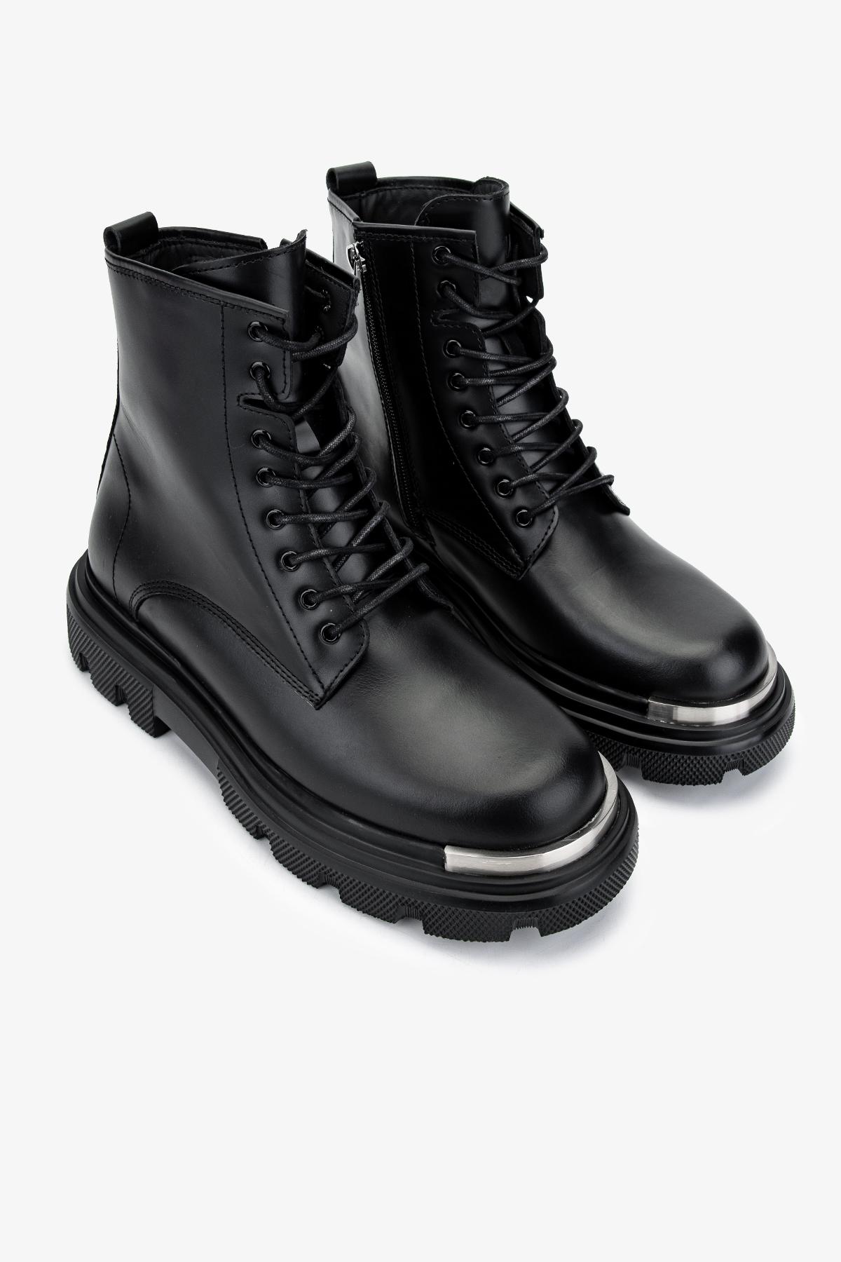 Valmenti Erkek Hakiki Deri Siyah Analin POSTAL Bot