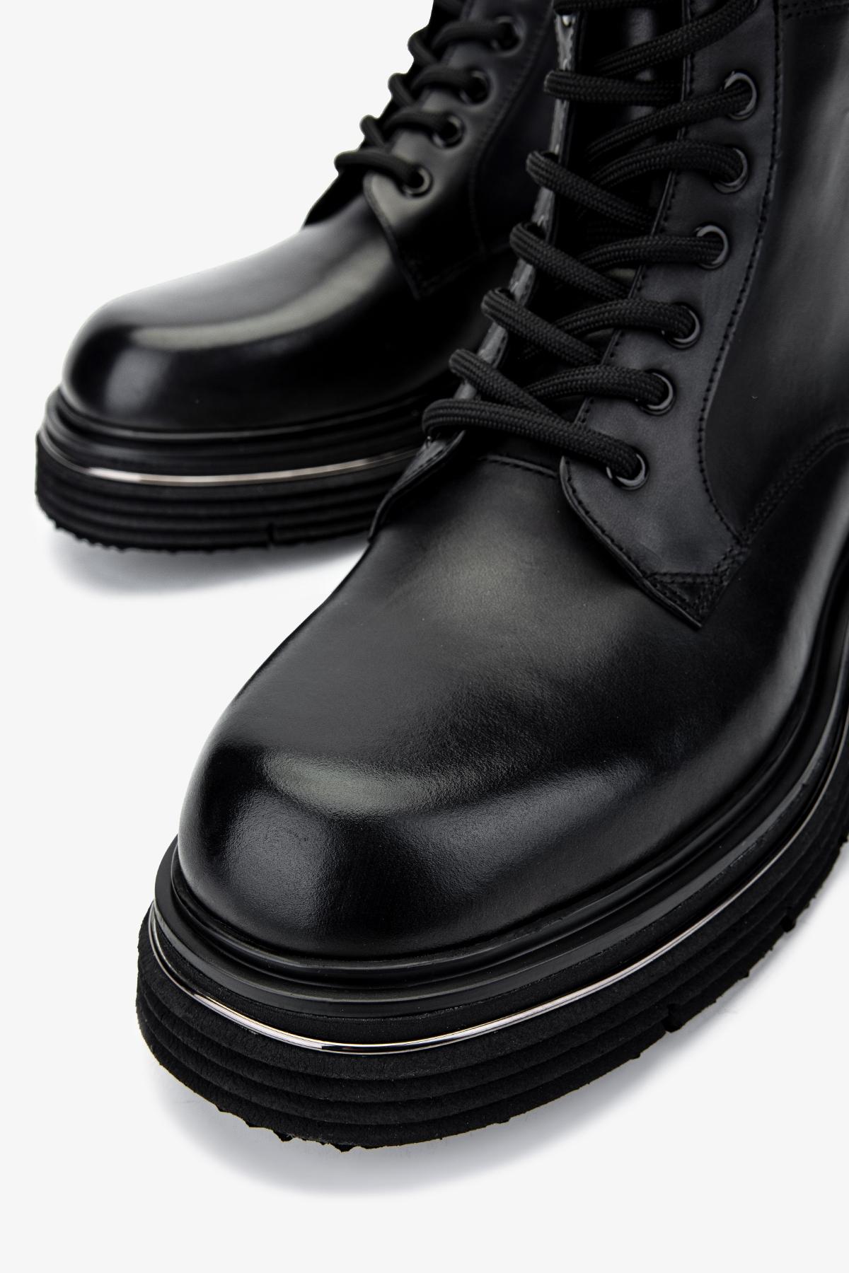 Valmenti Erkek Hakiki Deri Siyah Analin POSTAL Bot