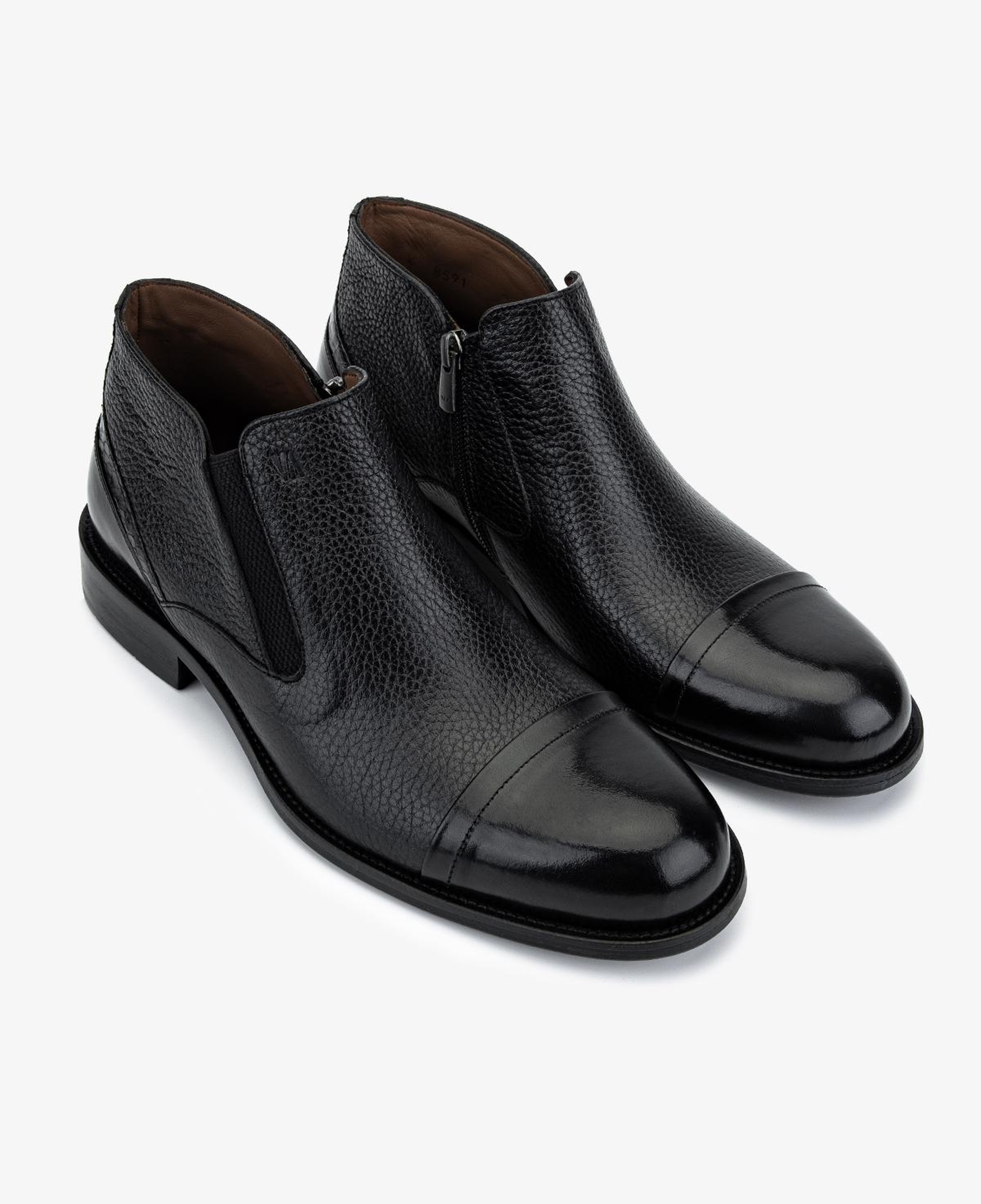 Valmenti Erkek Hakiki Deri Siyah Klasik Bot