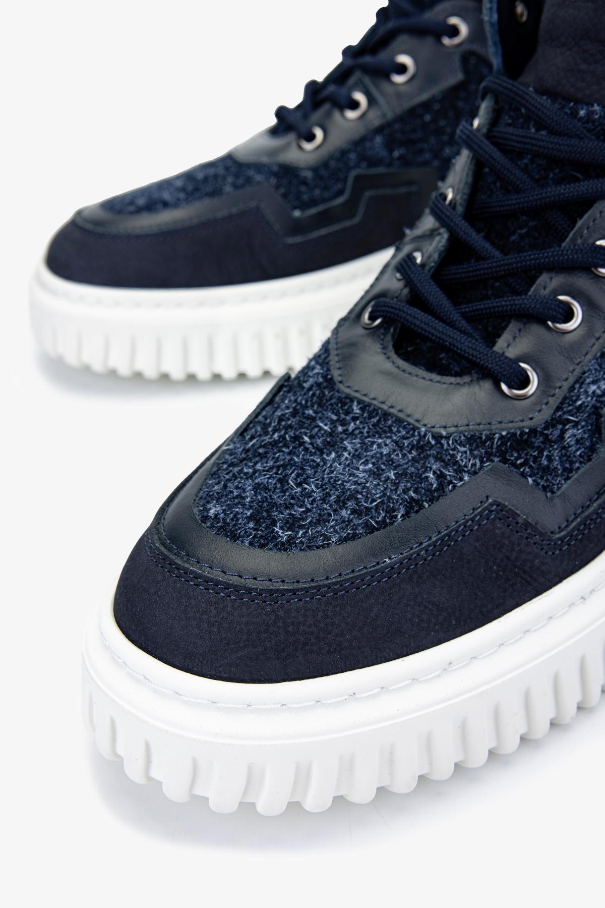 Valmenti Erkek Hakiki Deri Lacivert Casual Bot