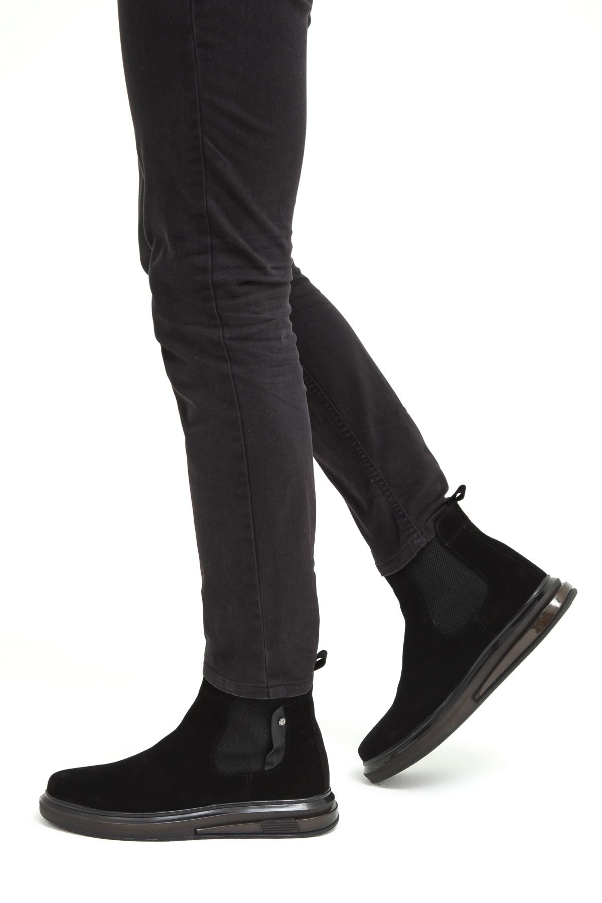 Tnc Sports Erkek Hakiki Deri Siyah Süet Casual Bot