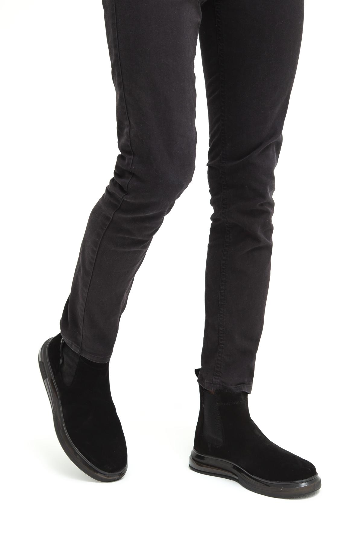 Tnc Sports Erkek Hakiki Deri Siyah Süet Casual Bot