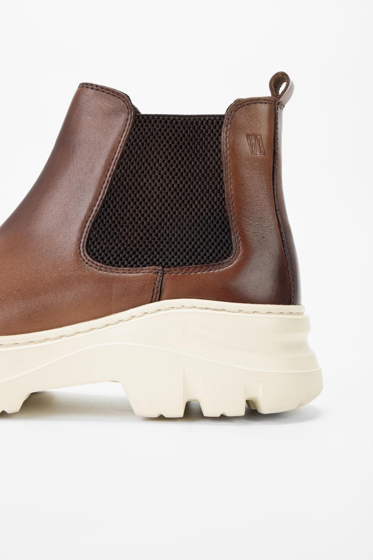 Valmenti Erkek Hakiki Deri Kahverengi Casual Bot