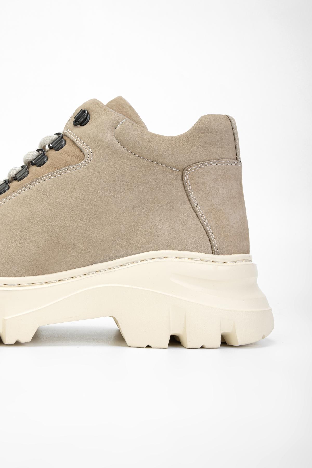 Valmenti Erkek Hakiki Deri Bej Casual Bot