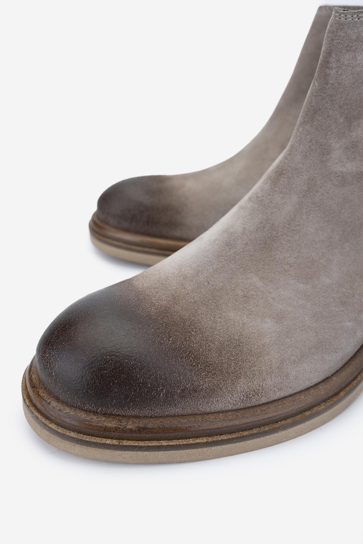 Valmenti Erkek Hakiki Deri Bej Süet Casual Bot