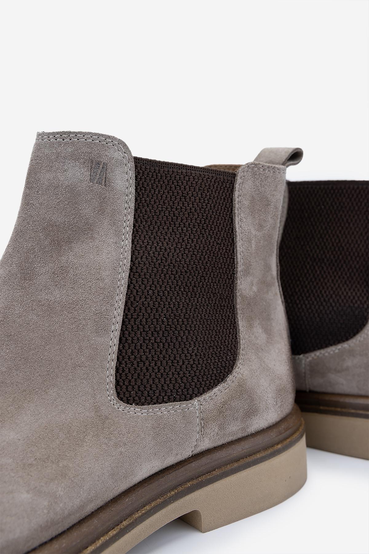 Valmenti Erkek Hakiki Deri Bej Süet Casual Bot