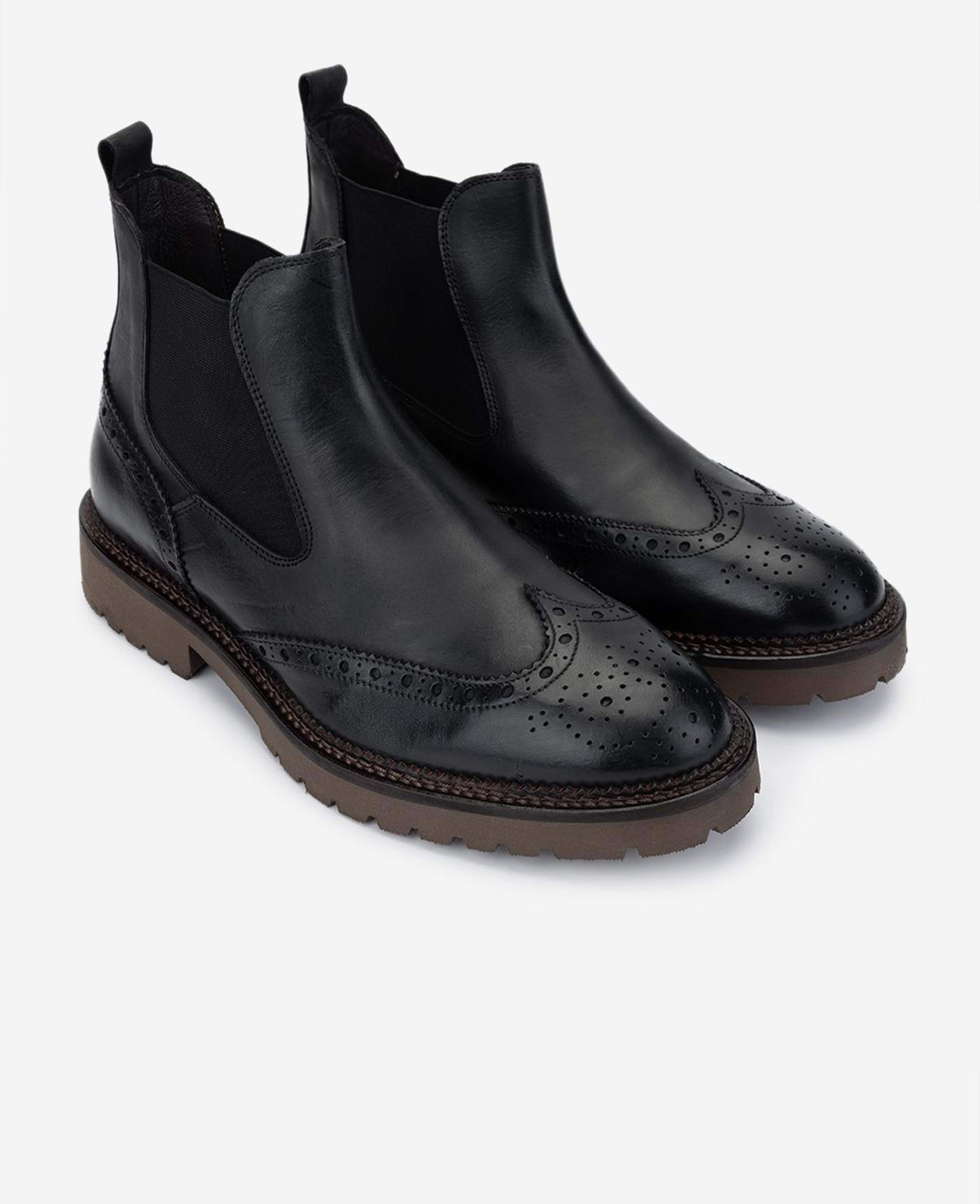 Valmenti Erkek Hakiki Deri Siyah Casual Bot