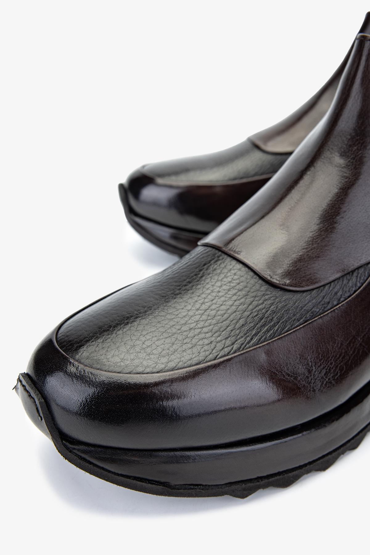 Valmenti Erkek Hakiki Deri Kahverengi Casual Bot