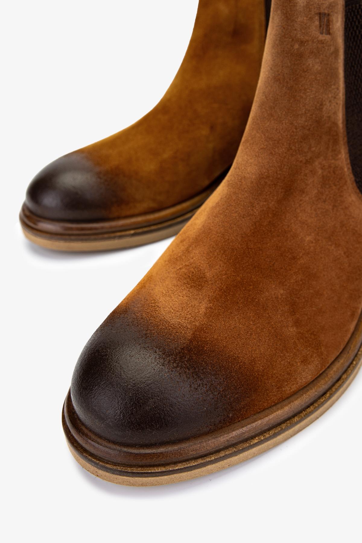 Valmenti Erkek Hakiki Deri Taba Süet Casual Bot