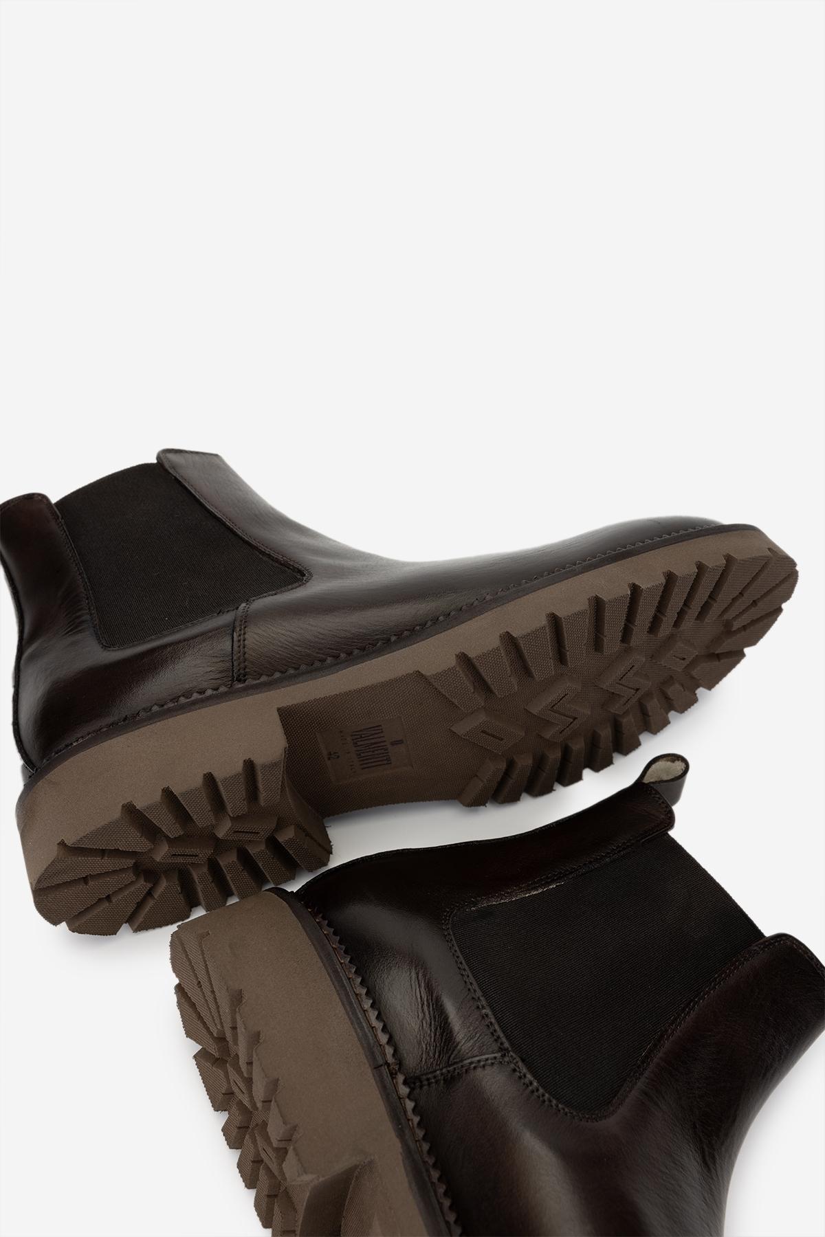 Valmenti Erkek Hakiki Deri Kahverengi Casual Bot