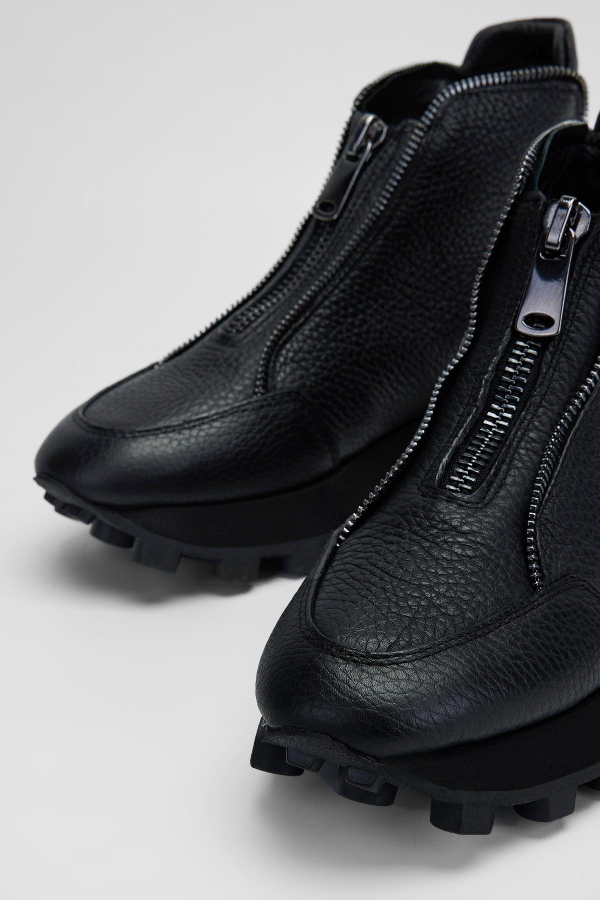 Valmenti Kadın Hakiki Deri Siyah Floter Düz Bot