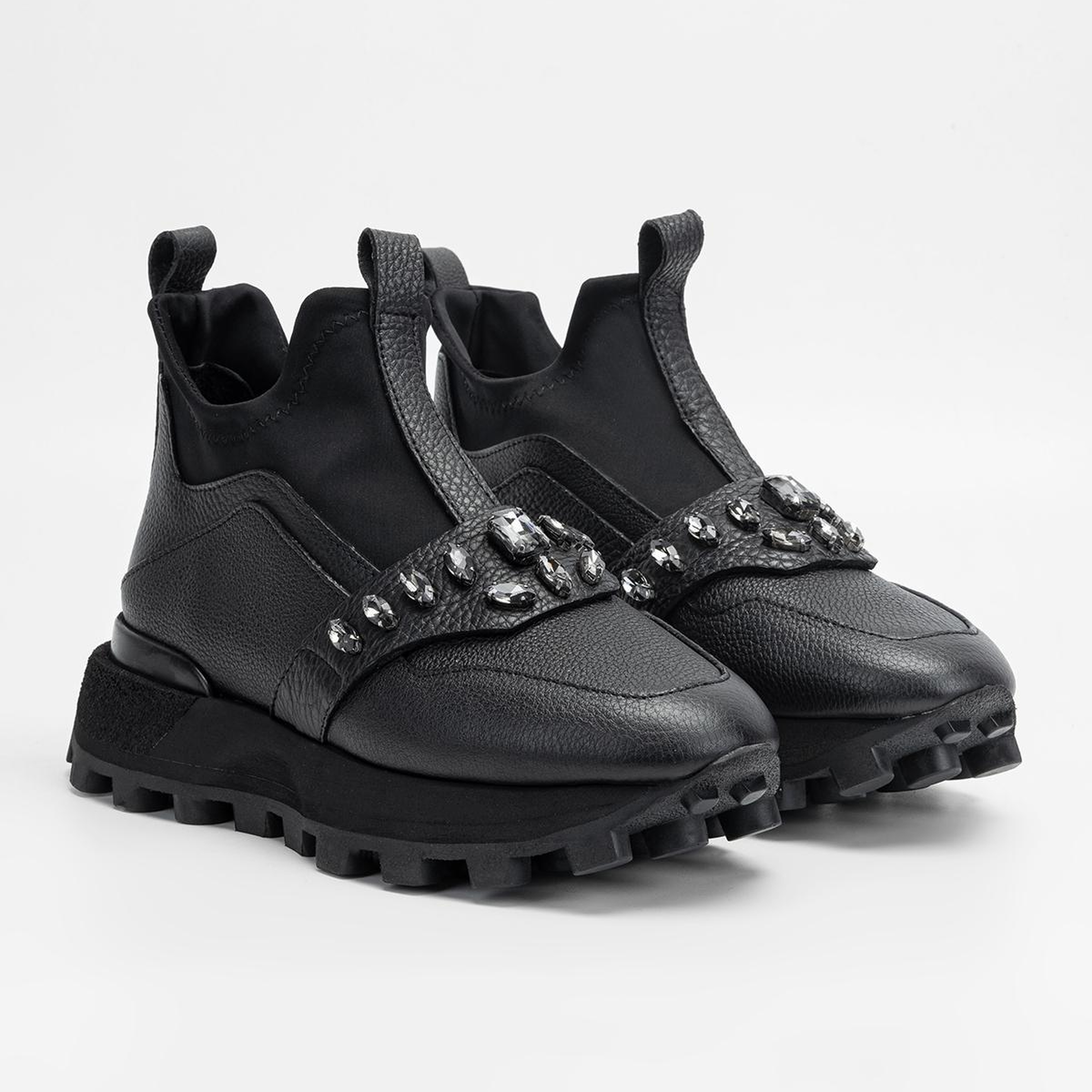 Valmenti Kadın Hakiki Deri Siyah Floter Düz Bot