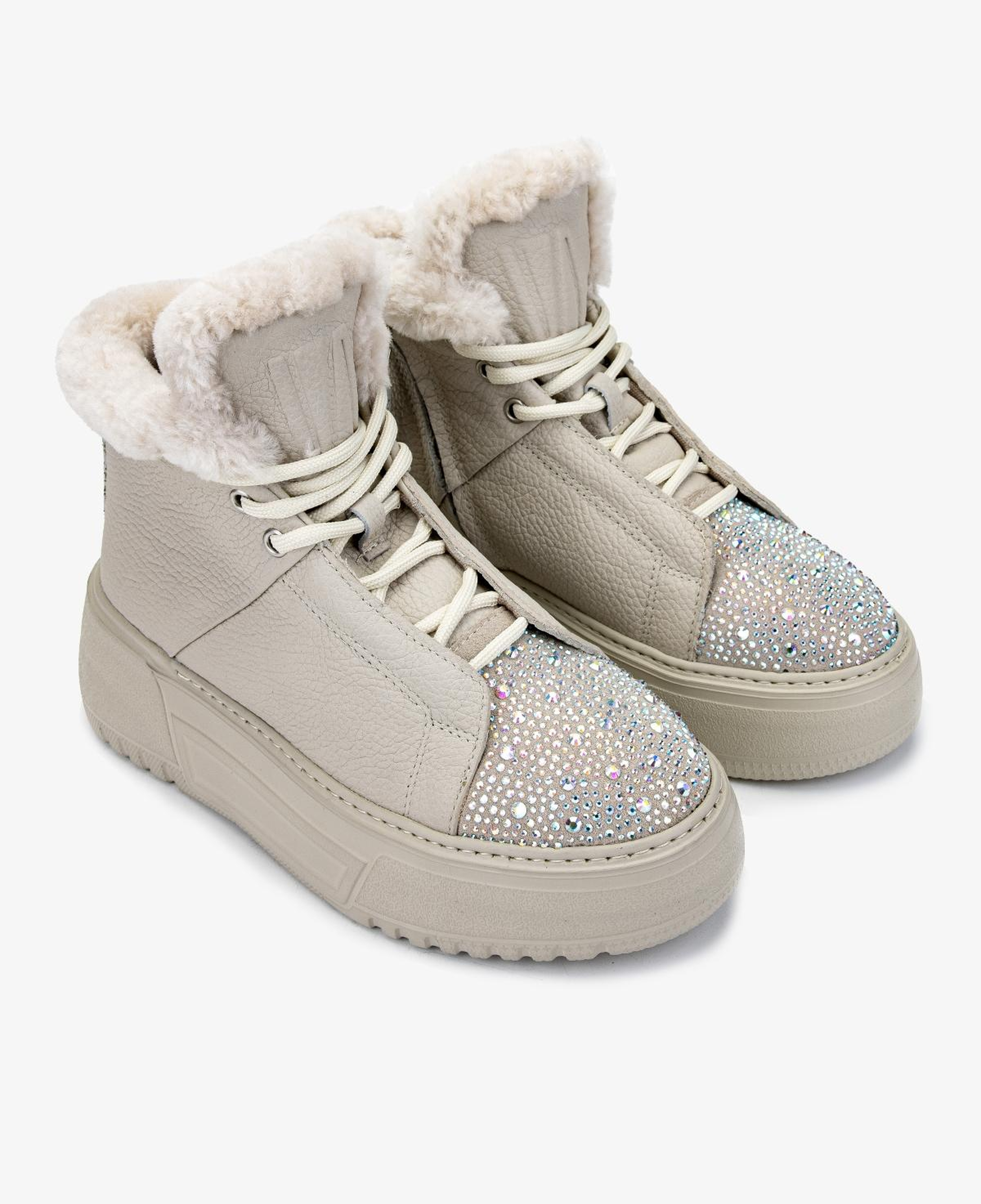 Valmenti Kadın Hakiki Deri Bej Düz Bot