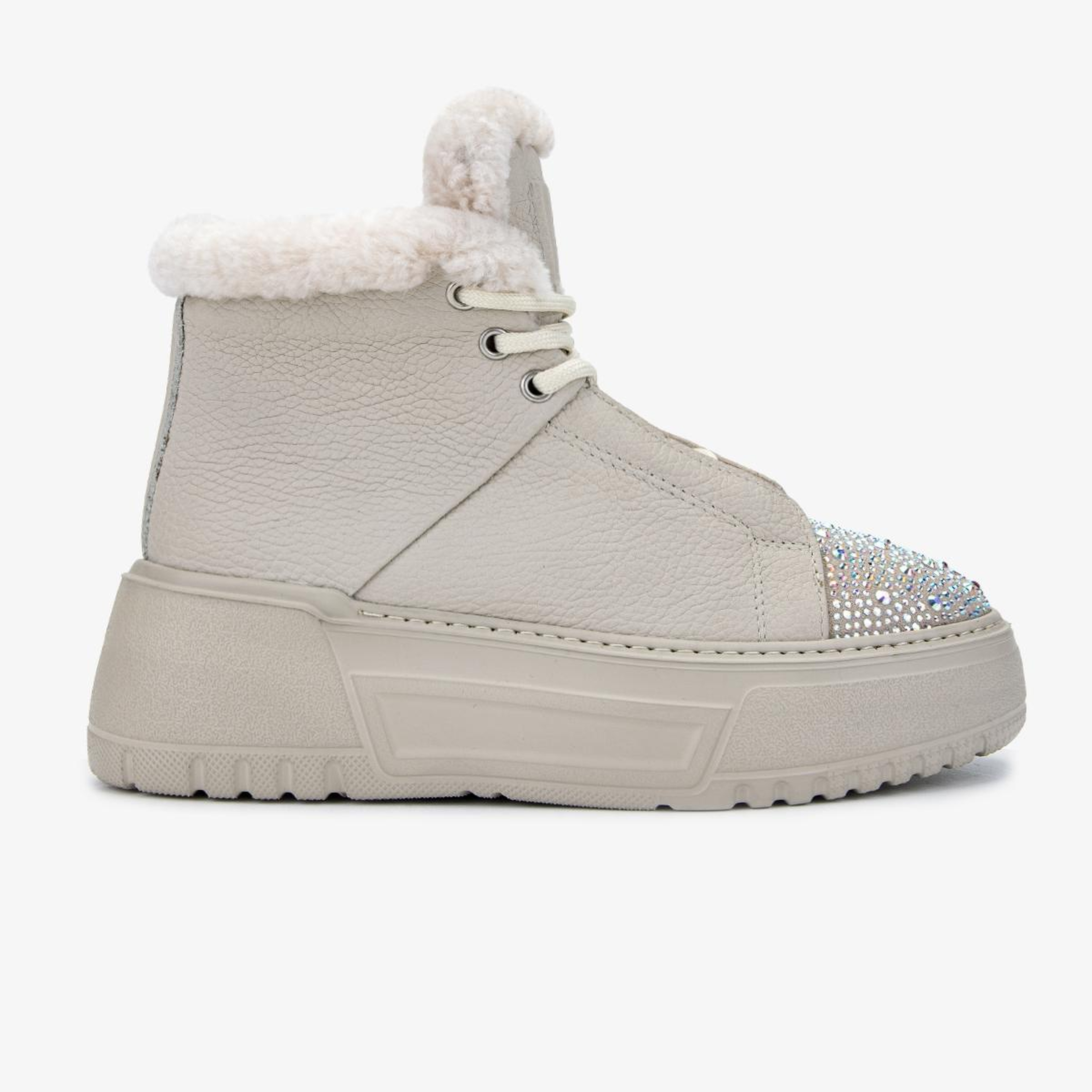 Valmenti Kadın Hakiki Deri Bej Düz Bot