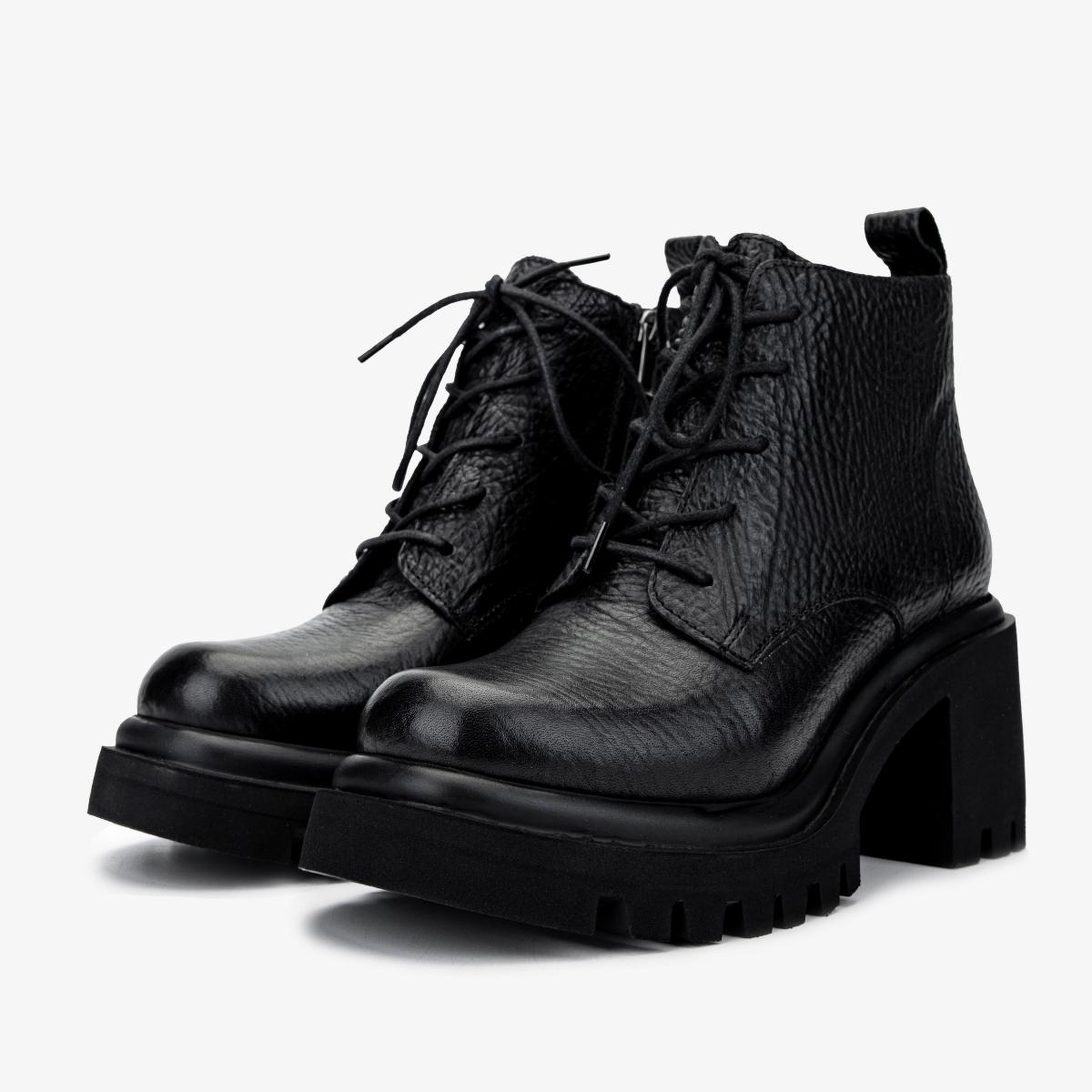 Valmenti Kadın Hakiki Deri Siyah Floter Topuklu Bot