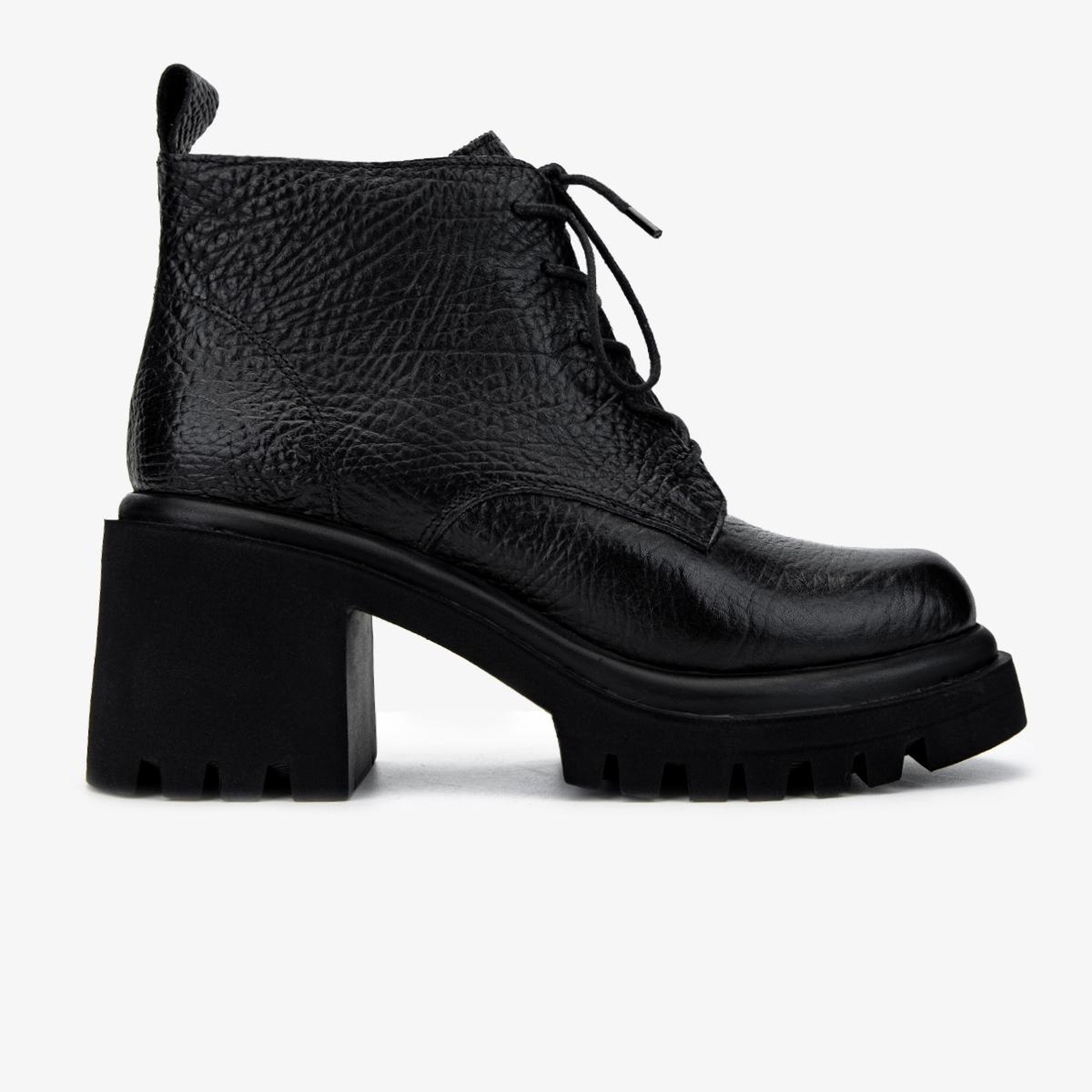 Valmenti Kadın Hakiki Deri Siyah Floter Topuklu Bot