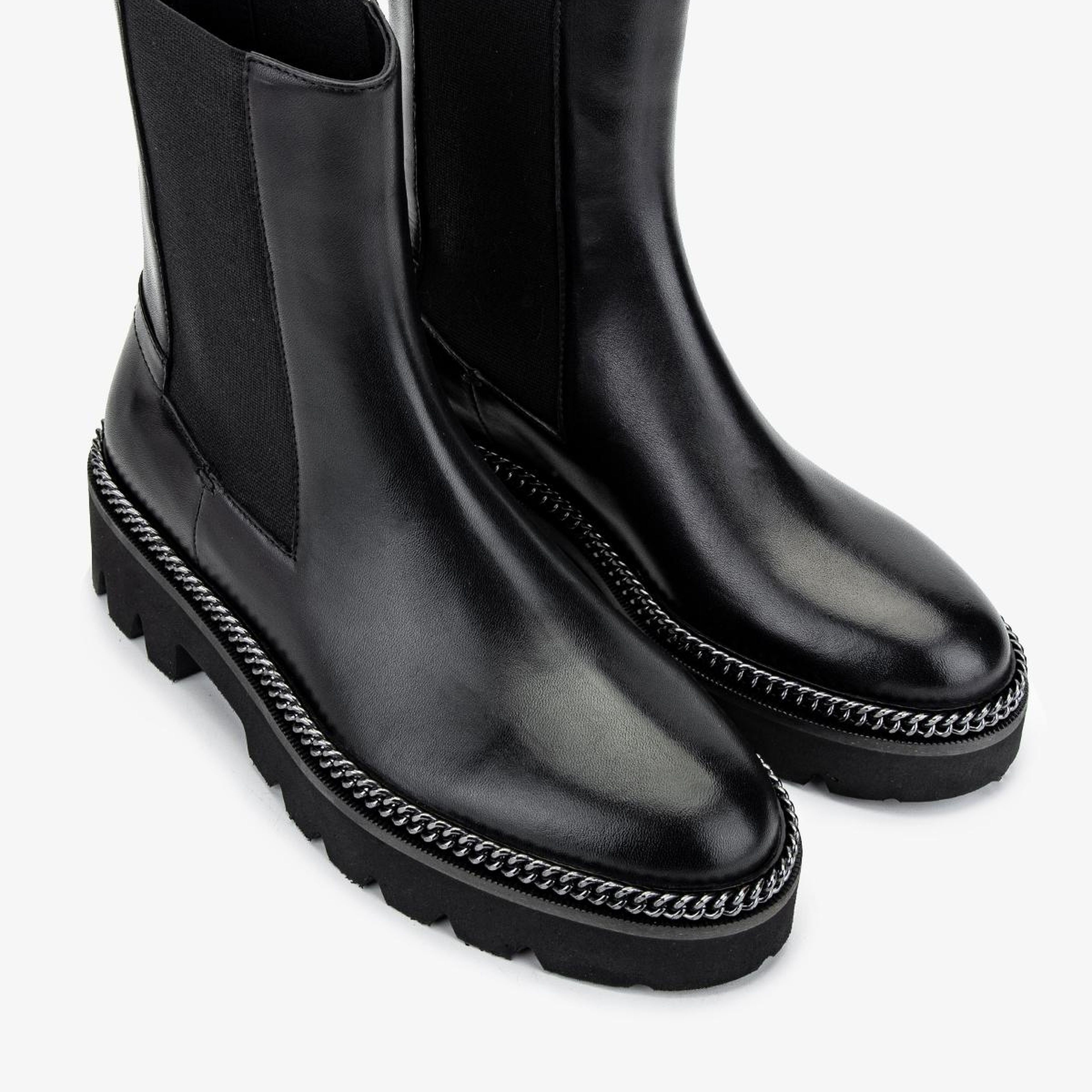 Valmenti Kadın Hakiki Deri Siyah Düz Bot